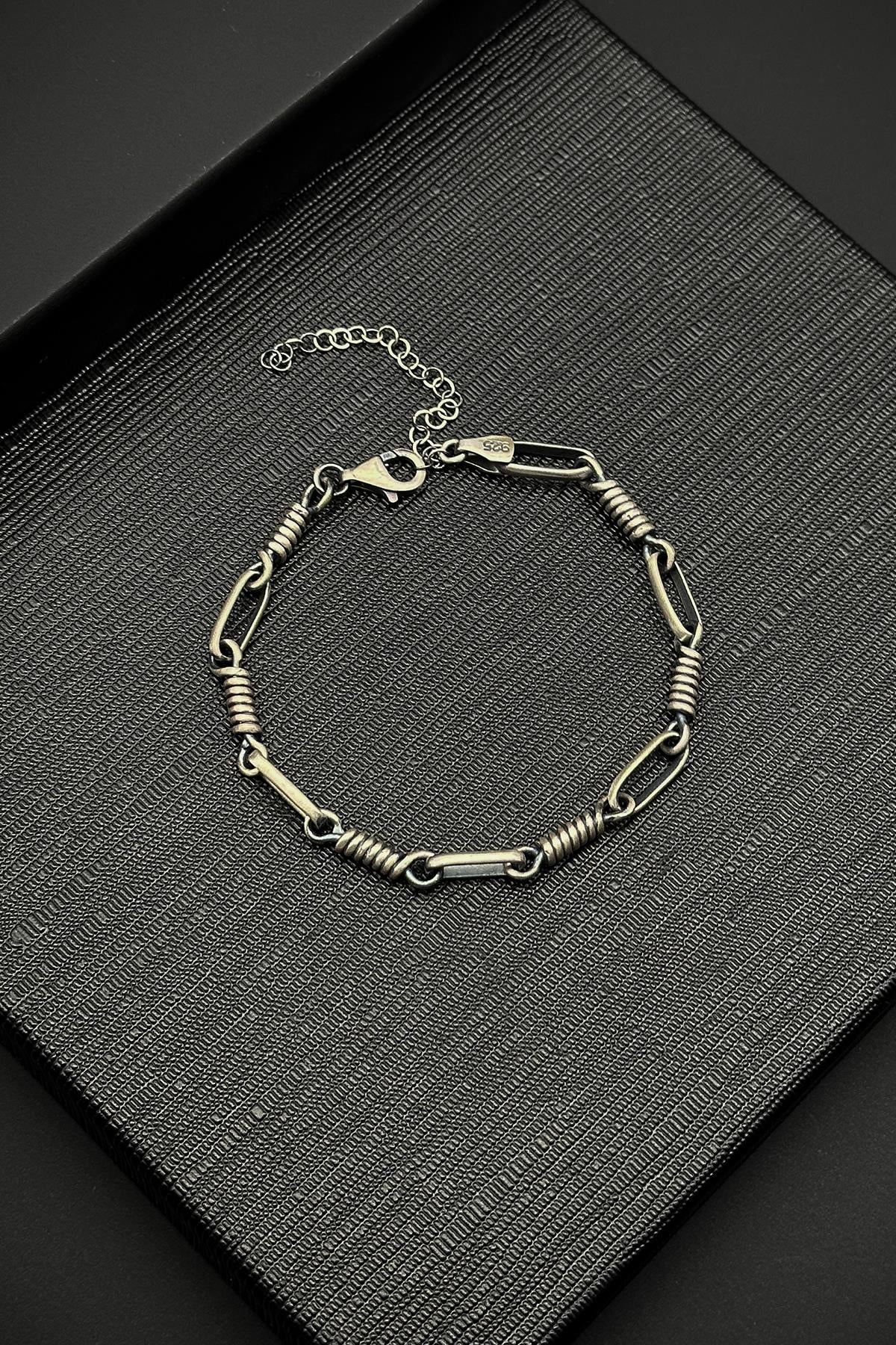 FRNCH 925 Ayar Gümüş İtalyan Model Gümüş Renk Erkek Bileklik FRJ12194-3194-A