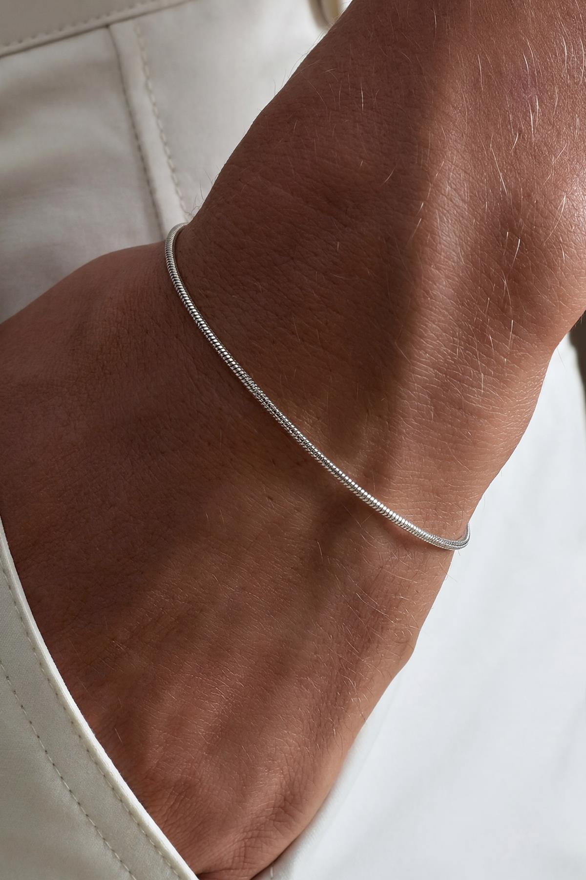 FRNCH 925 Ayar Gümüş İtalyan Model Gümüş Renk Erkek Bileklik FRJ12257-3257-A