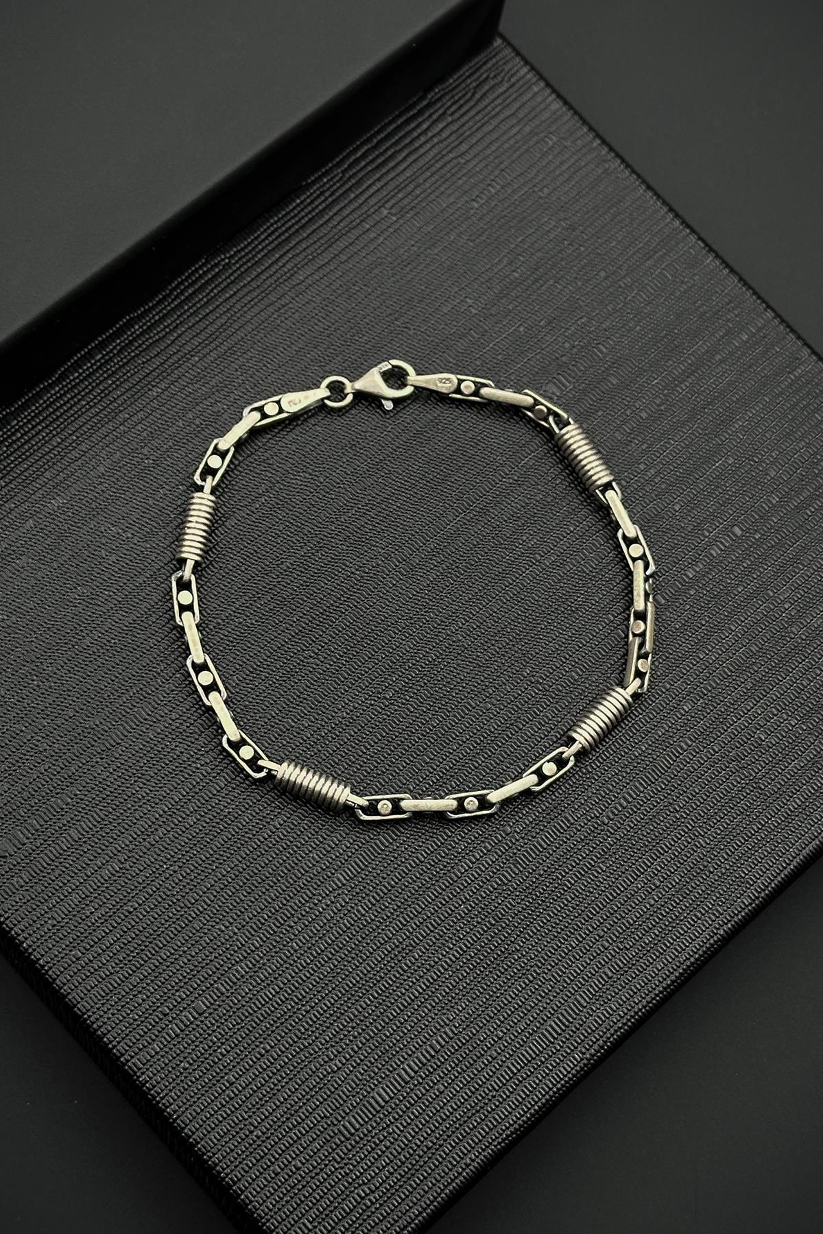 FRNCH 925 Ayar Gümüş İtalyan Model Gümüş Renk Erkek Bileklik FRJ12537-3537-A