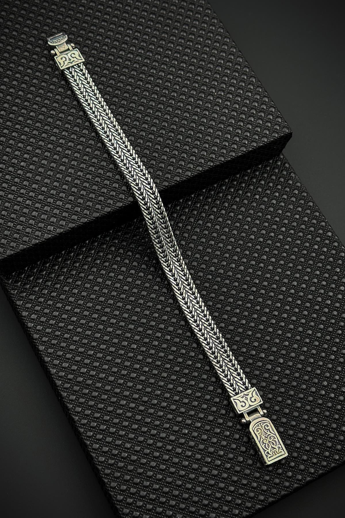 FRNCH 925 Ayar Gümüş italyan Model Gümüş Renk Erkek Bileklik FRJ12559-3559-A