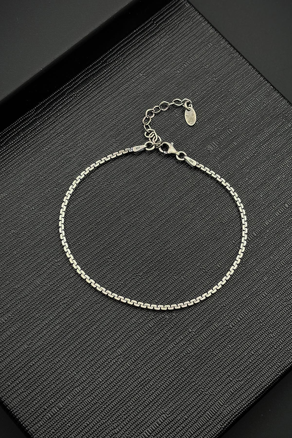 FRNCH 925 Ayar Gümüş İtalyan Model Gümüş Renk Erkek Bileklik FRJ12570-3570-A