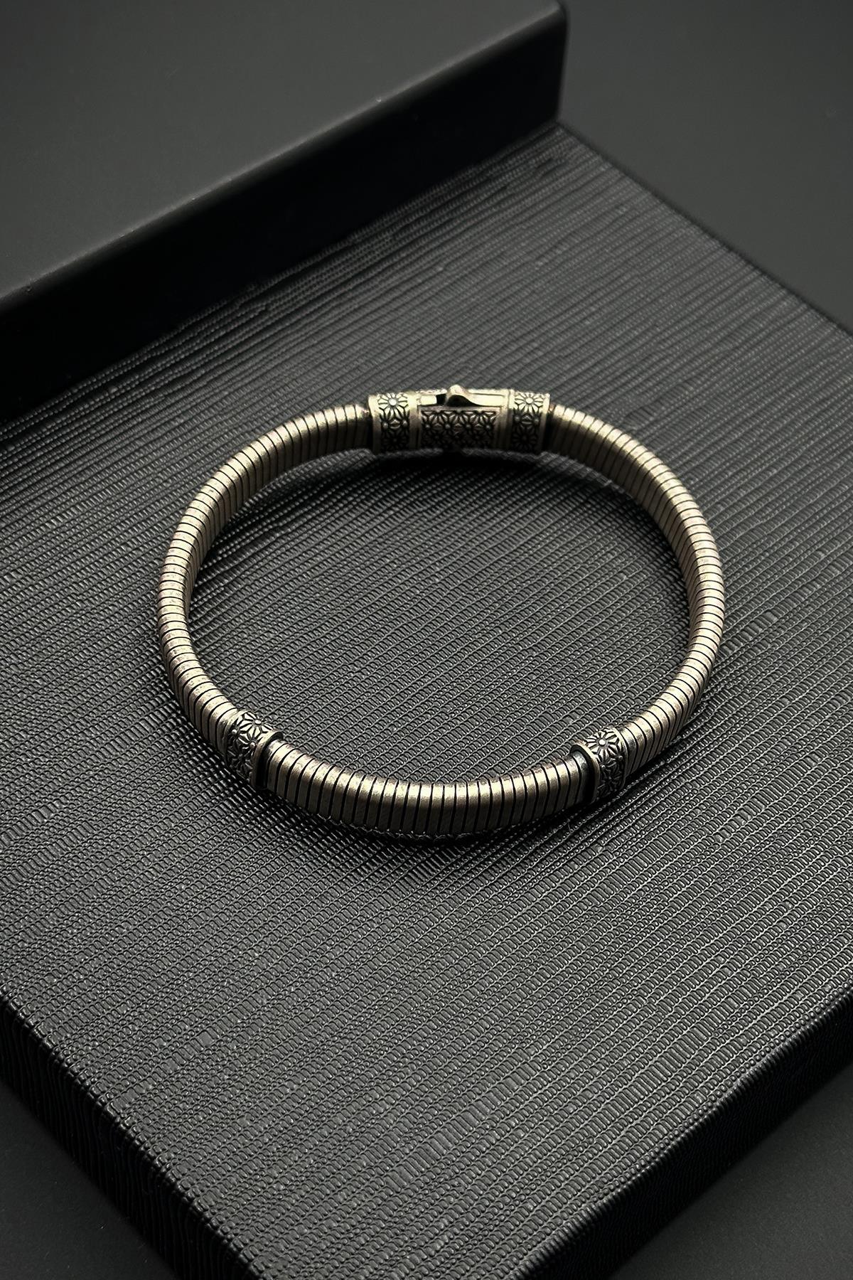 FRNCH 925 Ayar Gümüş İtalyan Model Gümüş Renk Erkek Bileklik FRJ12605-3605-A