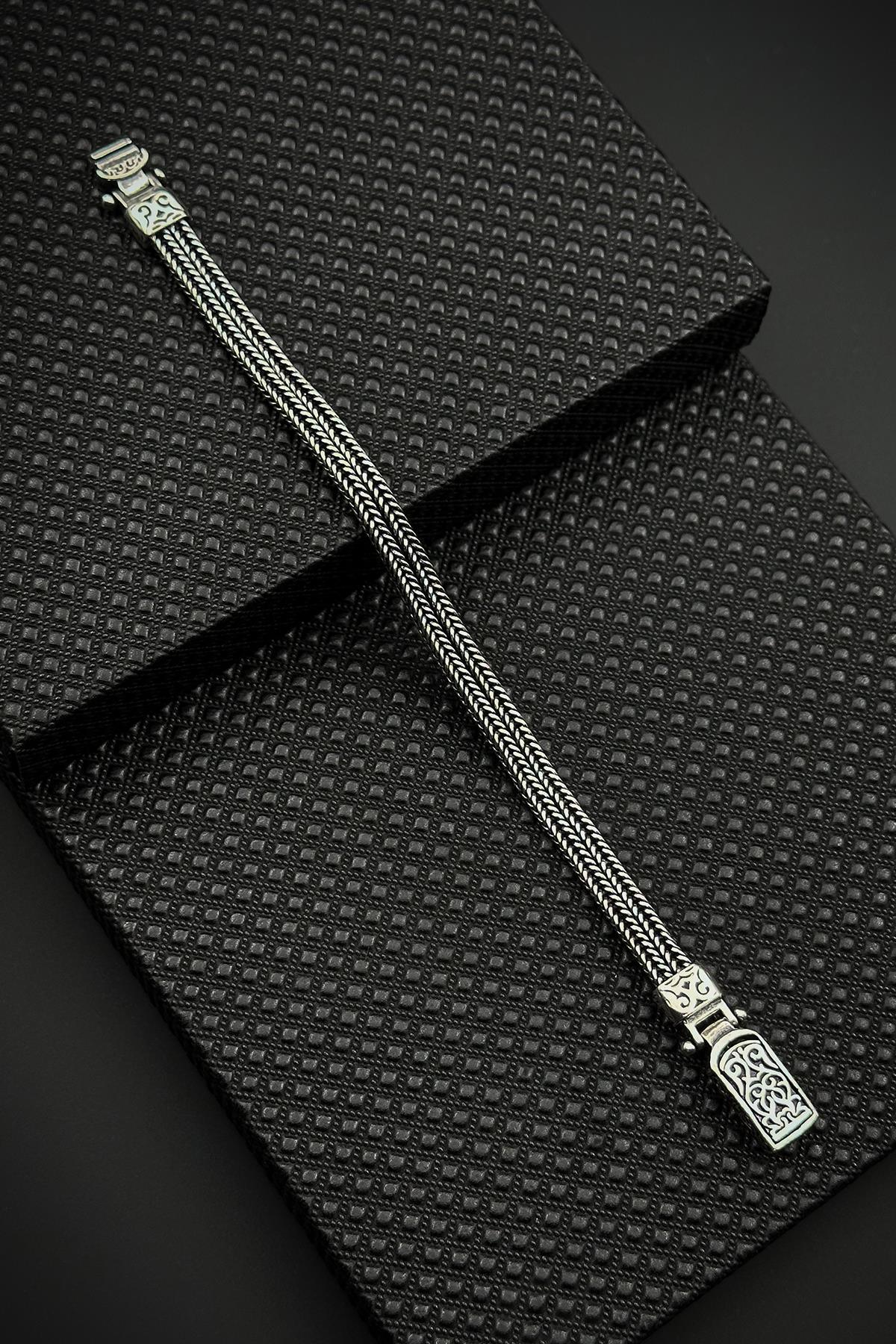 FRNCH 925 Ayar Gümüş İtalyan Model Gümüş Renk Erkek Bileklik FRJ12624-3624-A