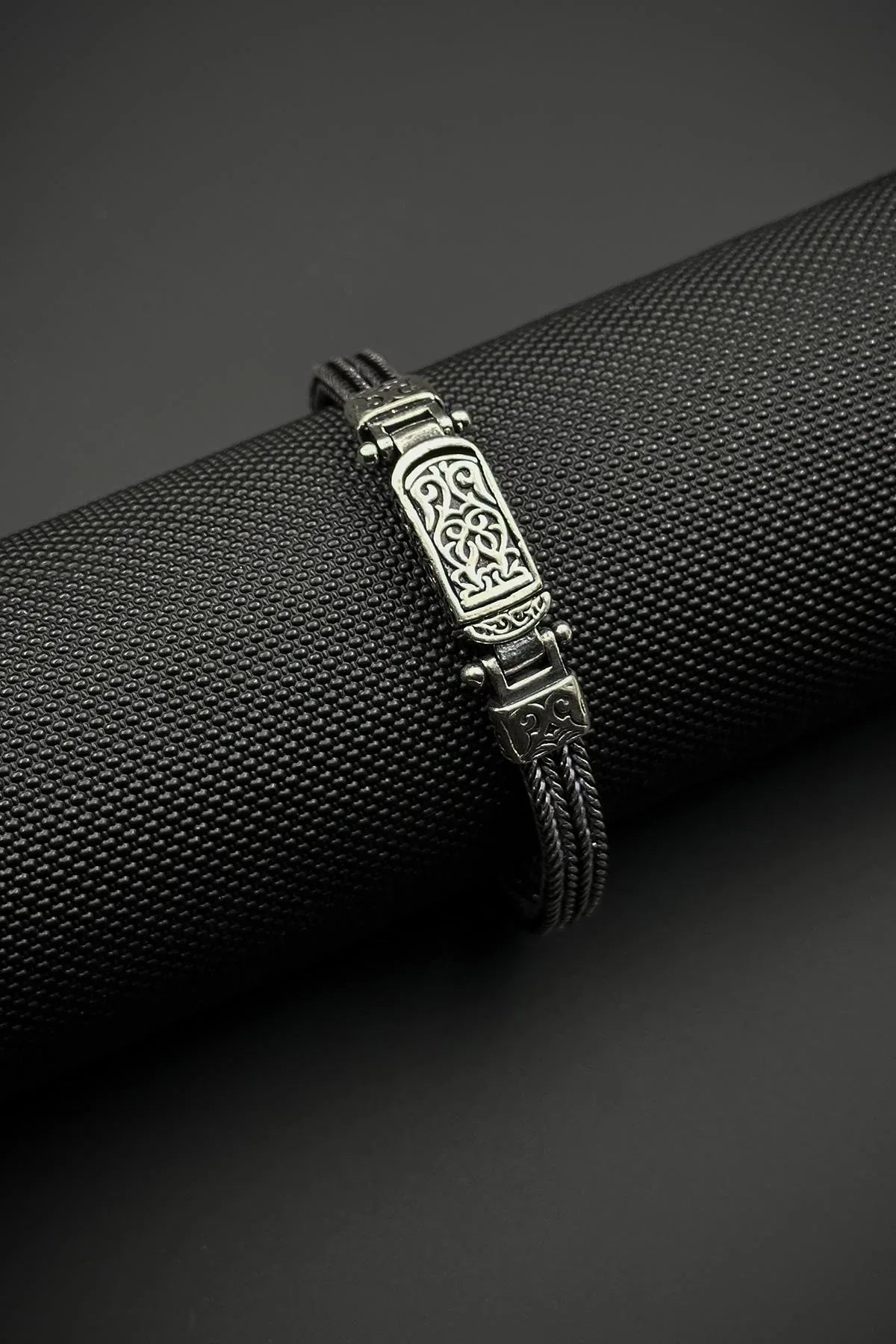 FRNCH 925 Ayar Gümüş İtalyan Model Gümüş Renk Erkek Bileklik FRJ12624-3624-A