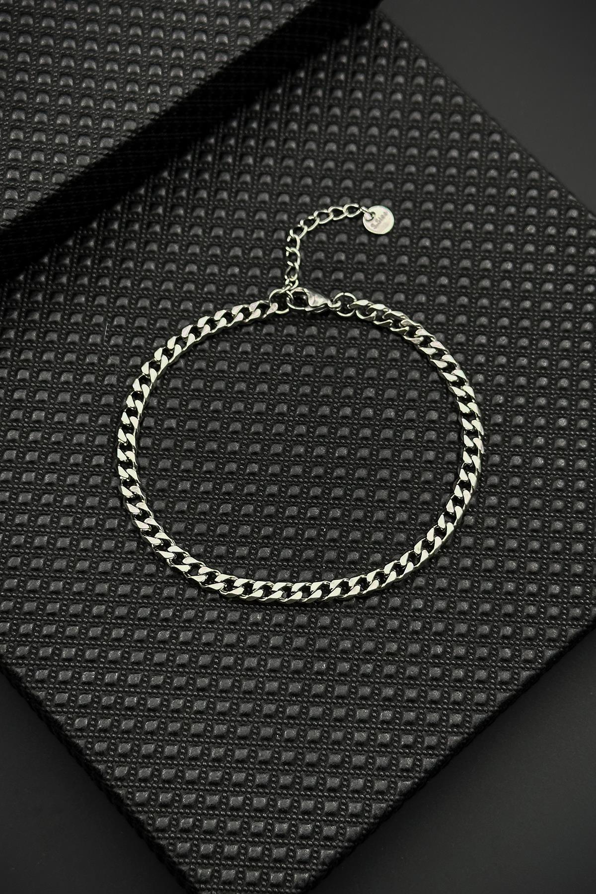 316 L Çelik italyan Model Gümüş Renk Erkek Bileklik FRJ12642-3642-A
