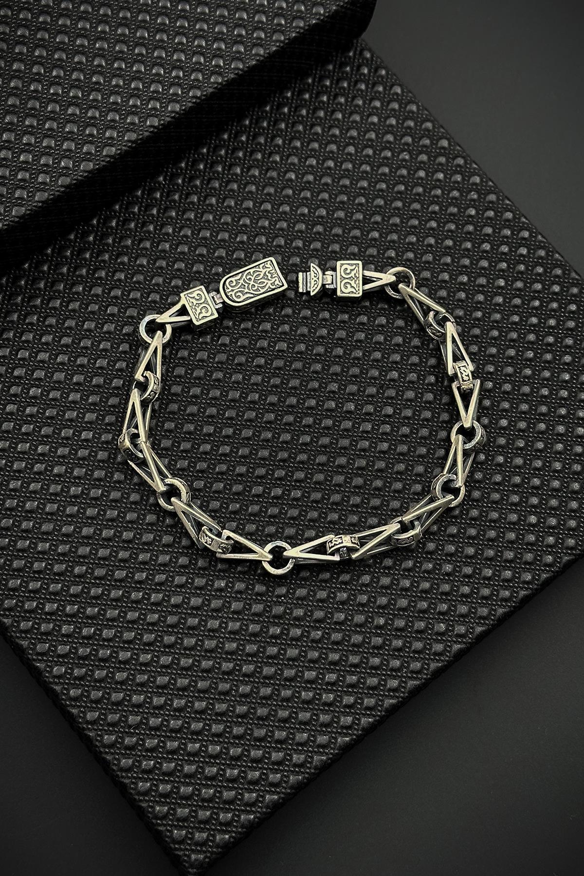 FRNCH 925 Ayar Gümüş İtalyan Model Gümüş Renk Erkek Bileklik FRJ12649-3649-A
