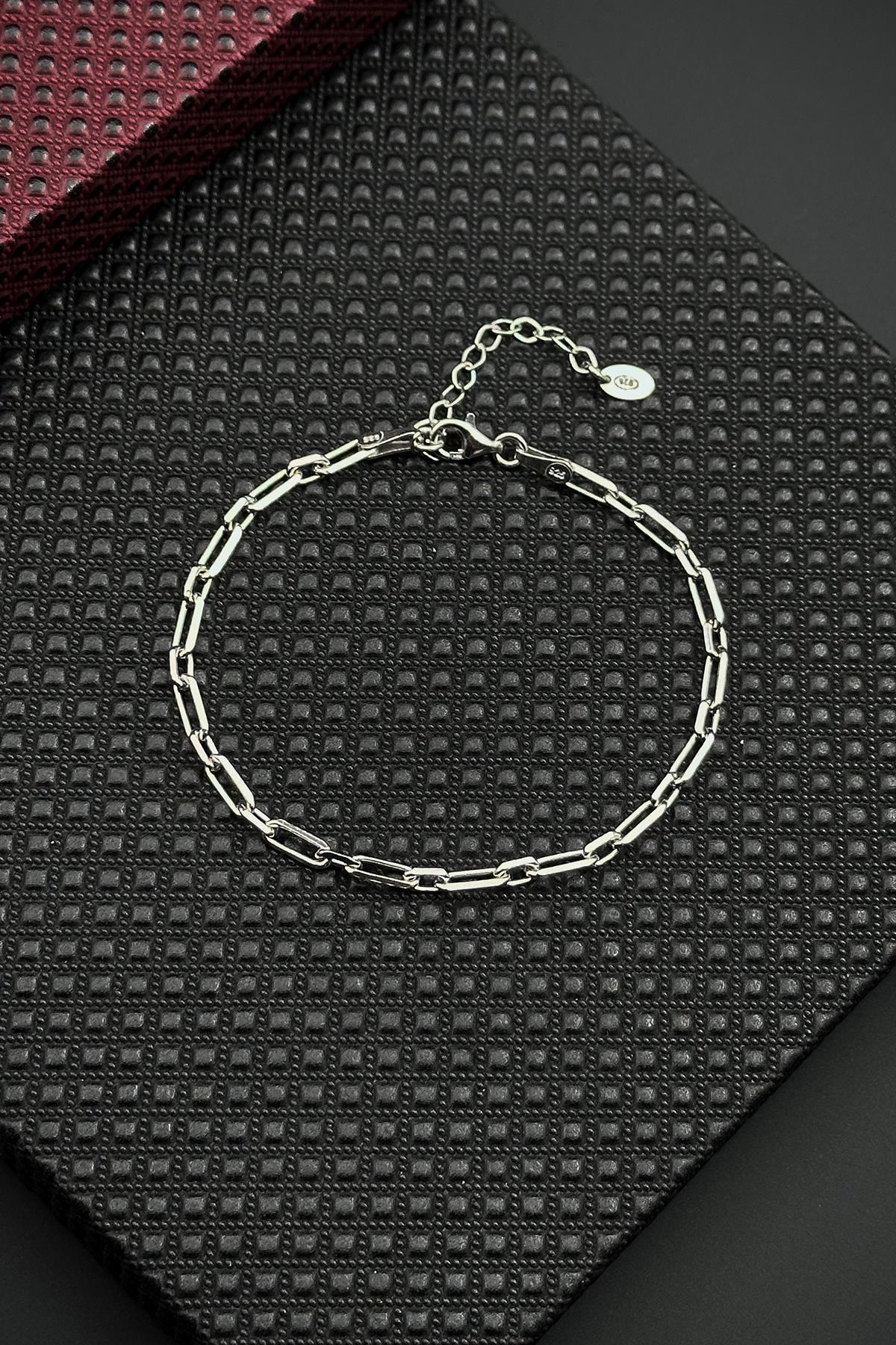 FRNCH 925 Ayar Gümüş italyan Model Gümüş Renk Erkek Bileklik FRJ12668-3668-A