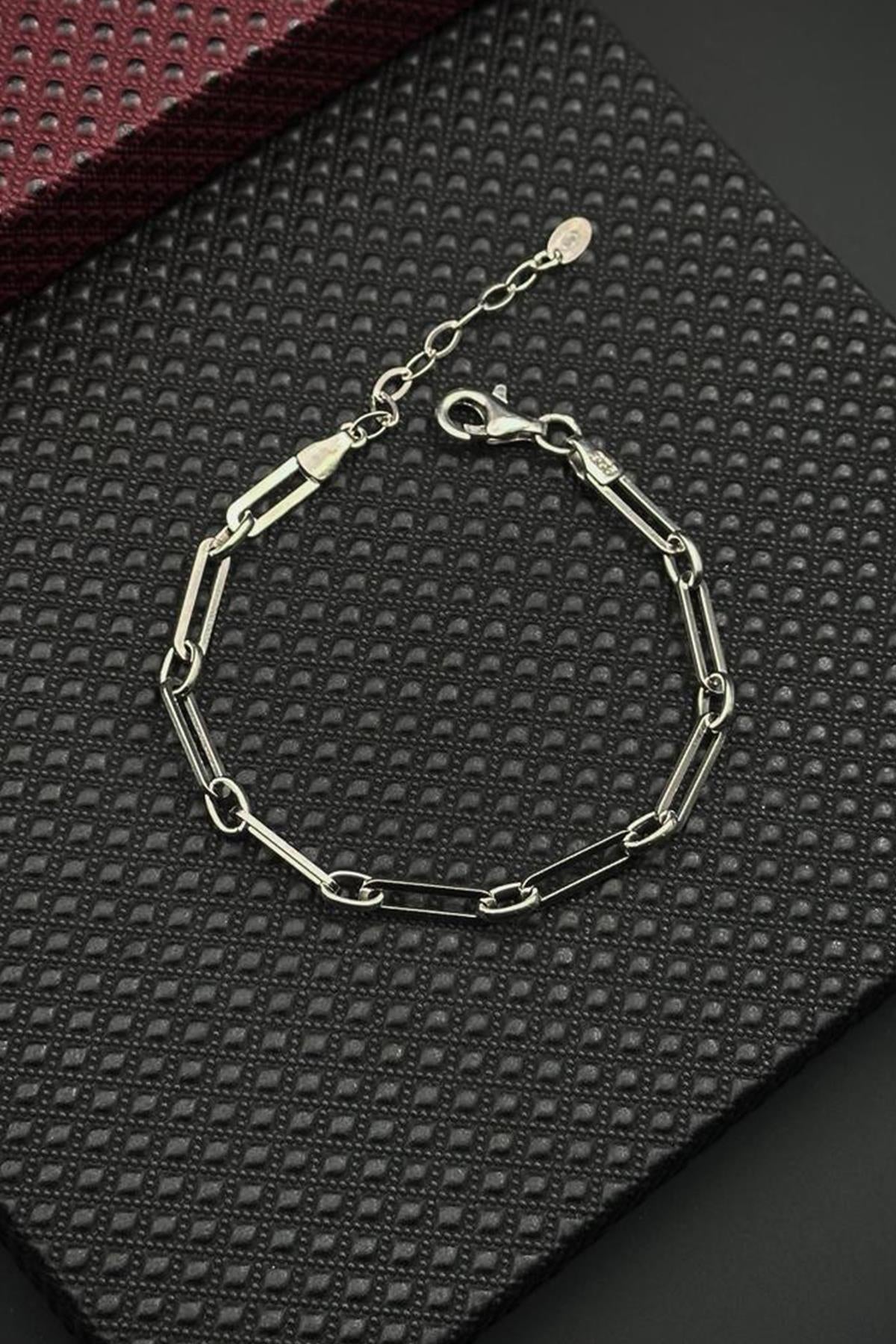 FRNCH 925 Ayar Gümüş İtalyan Model Gümüş Renk Erkek Bileklik FRJ12679-3679-A