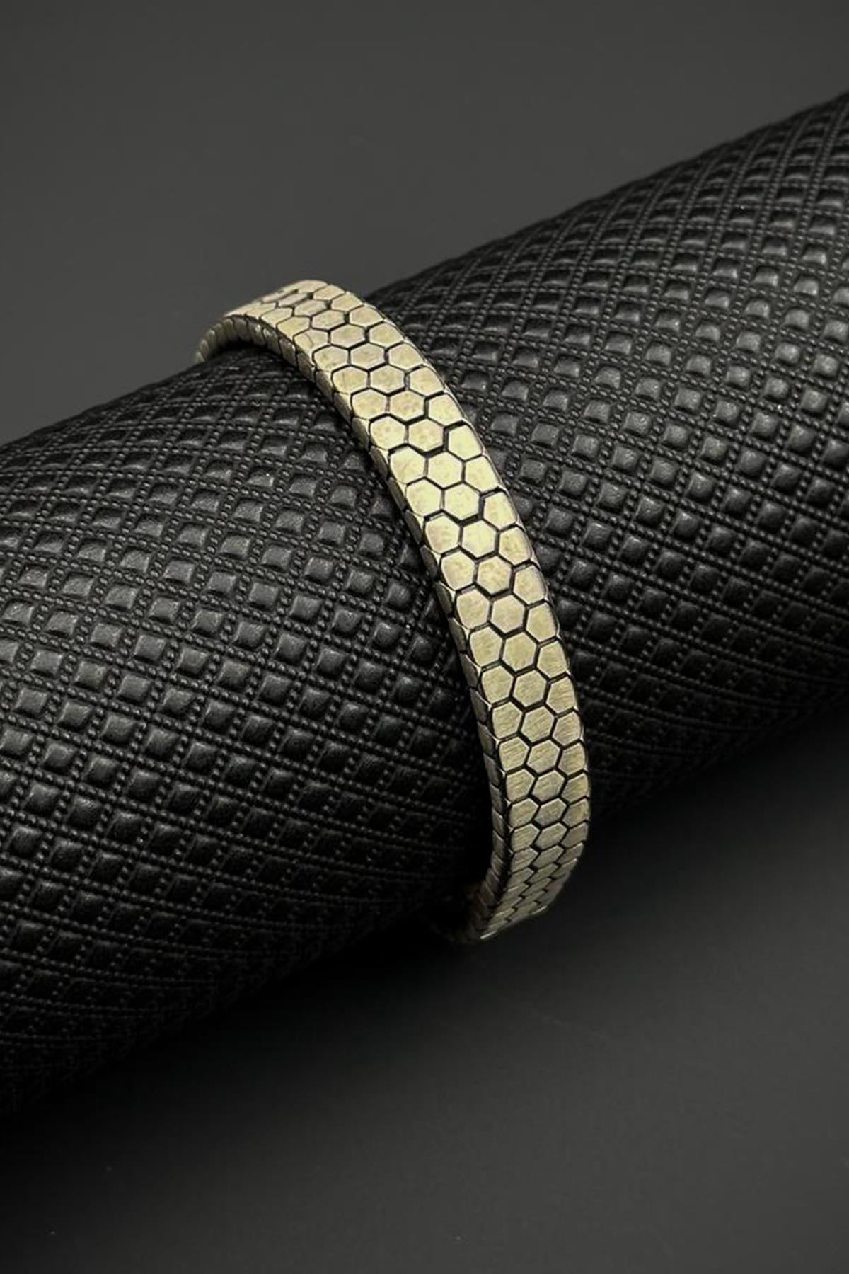 FRNCH 925 Ayar Gümüş İtalyan Model Gümüş Renk Erkek Bileklik FRJ12705-3705-A