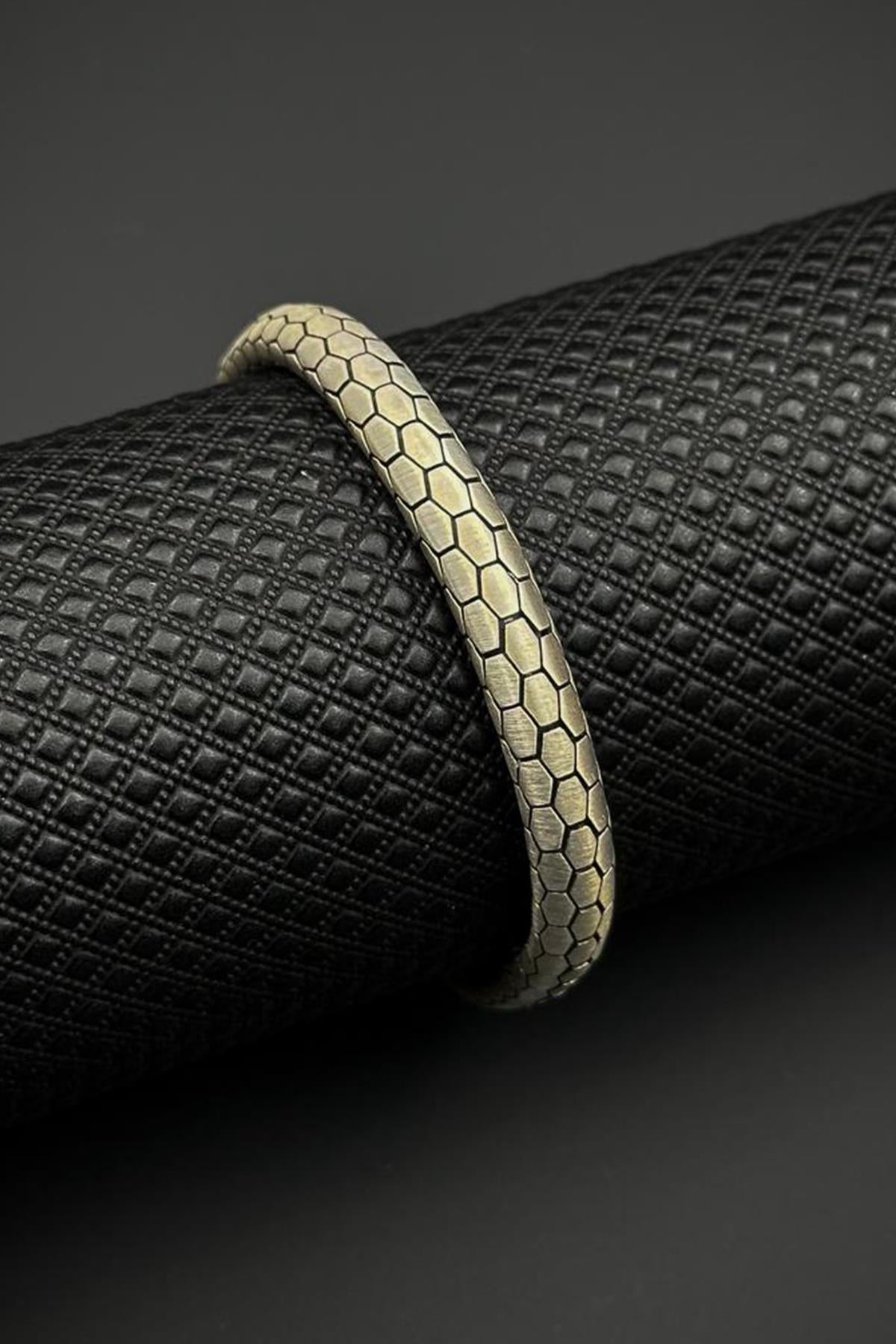 FRNCH 925 Ayar Gümüş İtalyan Model Gümüş Renk Erkek Bileklik FRJ12706-3706-A