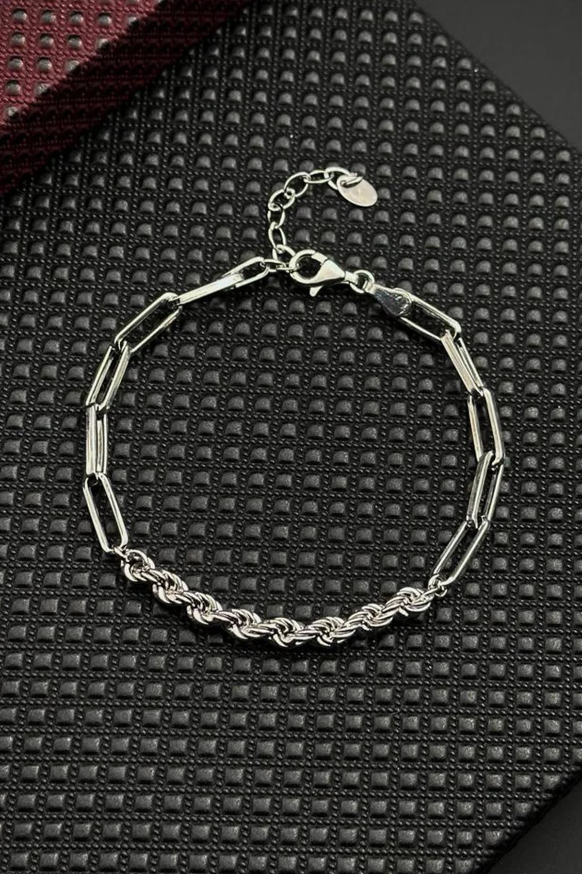 FRNCH 925 Ayar Gümüş İtalyan Model Gümüş Renk Erkek Bileklik FRJ12722-3722-A