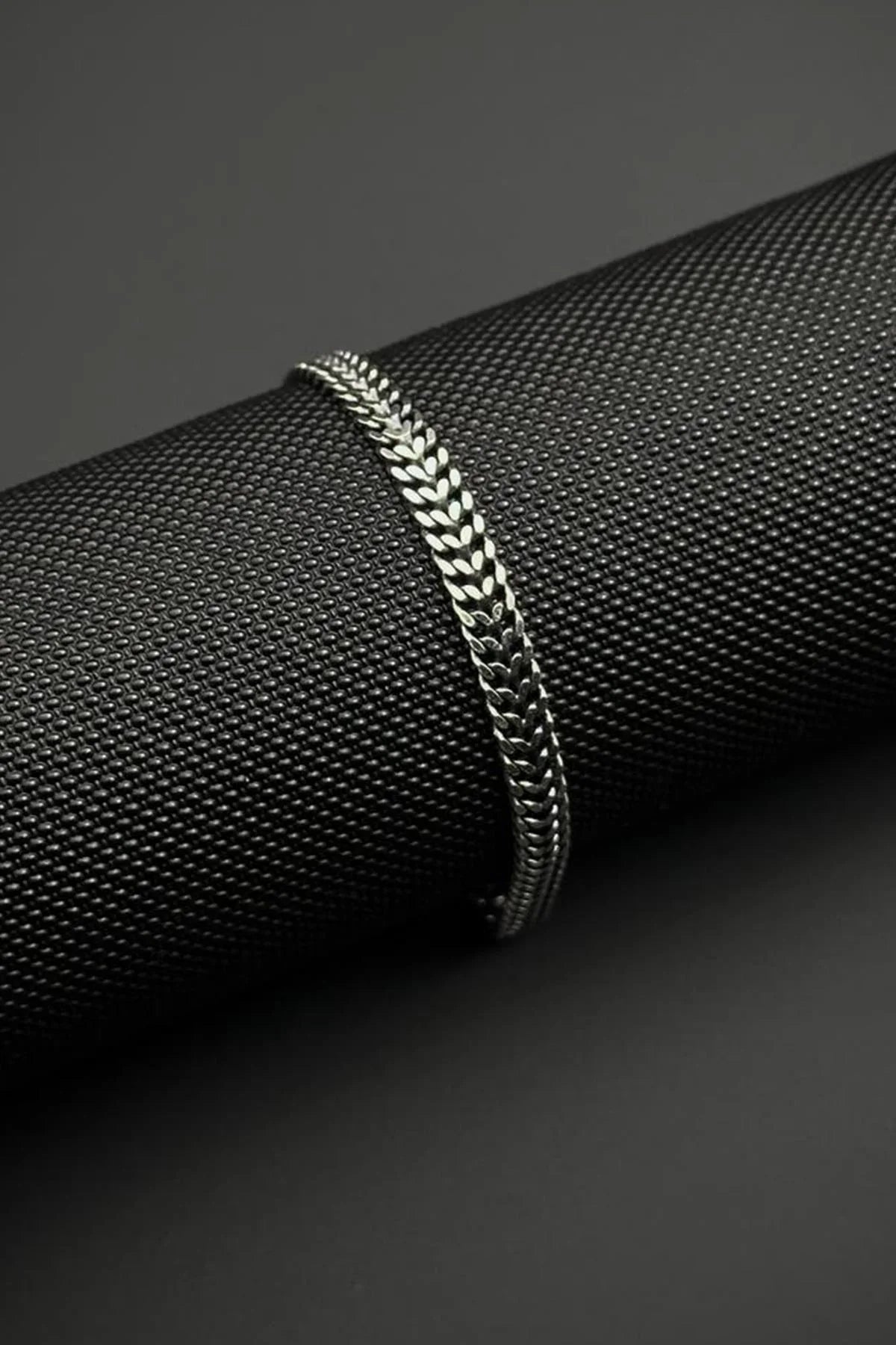 FRNCH 925 Ayar Gümüş İtalyan Model Gümüş Renk Erkek Bileklik FRJ12727-3727-A