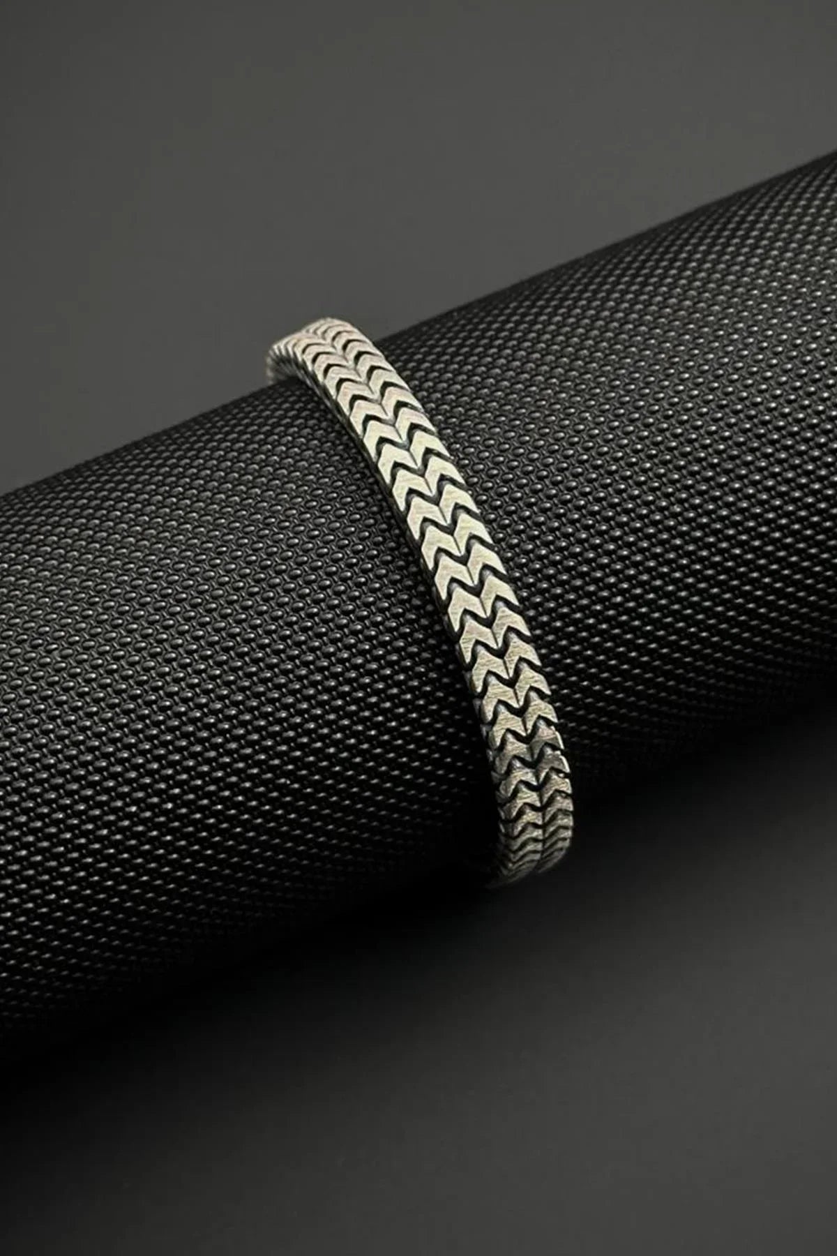 FRNCH 925 Ayar Gümüş İtalyan Model Gümüş Renk Erkek Bileklik FRJ12728-3728-A