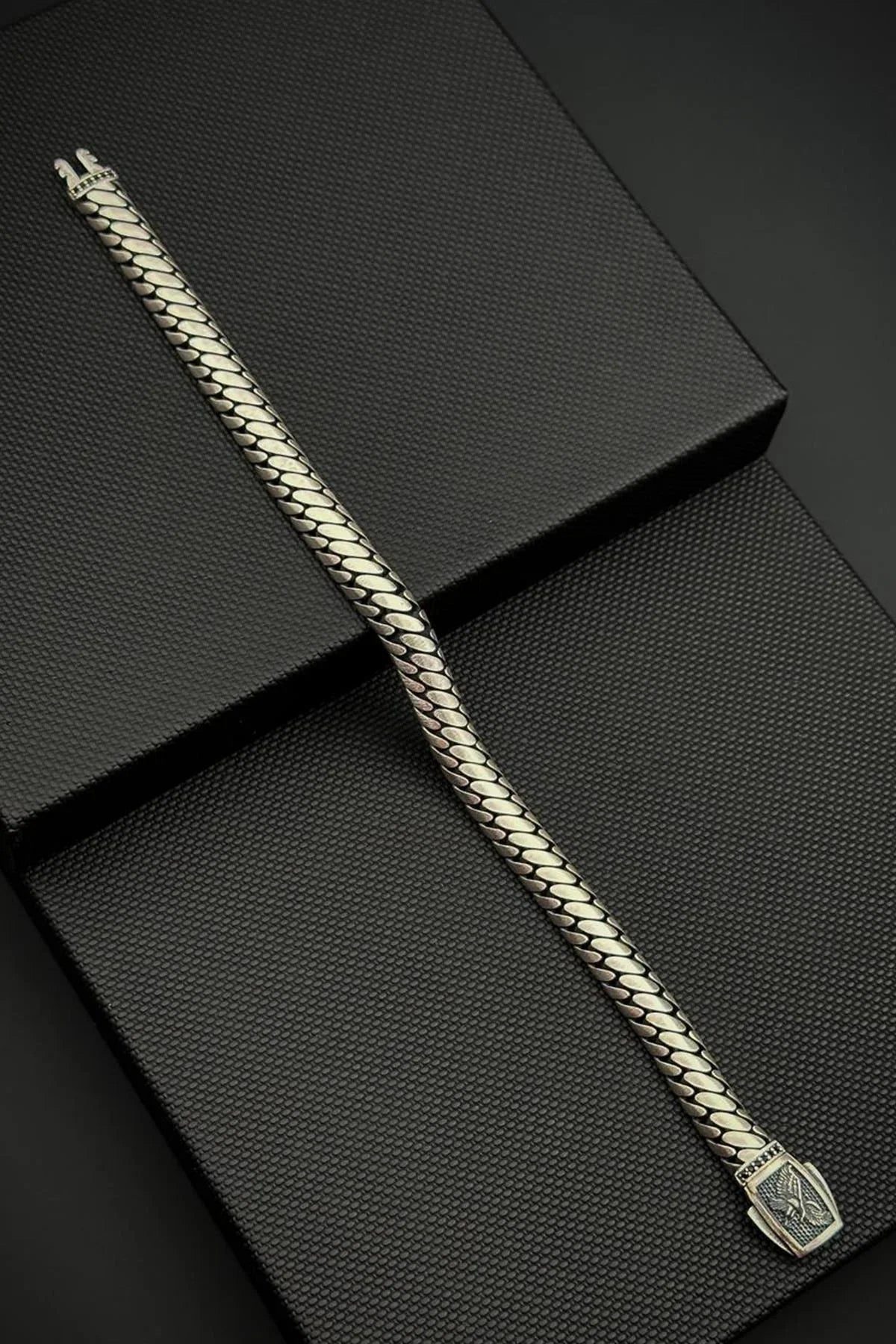 FRNCH 925 Ayar Gümüş İtalyan Model Gümüş Renk Erkek Bileklik FRJ12782-3782-A