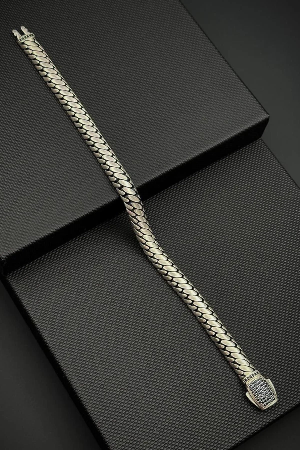 FRNCH 925 Ayar Gümüş İtalyan Model Gümüş Renk Erkek Bileklik FRJ12785-3785-A