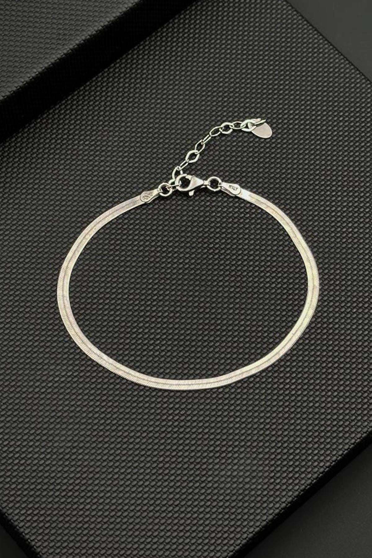 FRNCH 925 Ayar Gümüş İtalyan Model Gümüş Renk Erkek Bileklik FRJ12792-3792-A