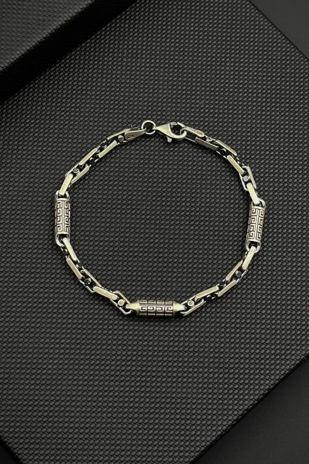 FRNCH 925 Ayar Gümüş İtalyan Model Gümüş Renk Erkek Bileklik FRJ12793-3793-A