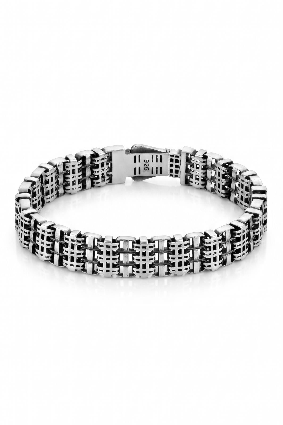 FRNCH 925 Ayar Gümüş İtalyan Model Gümüş Renk Erkek Bileklik FRJ13039-4039-A4