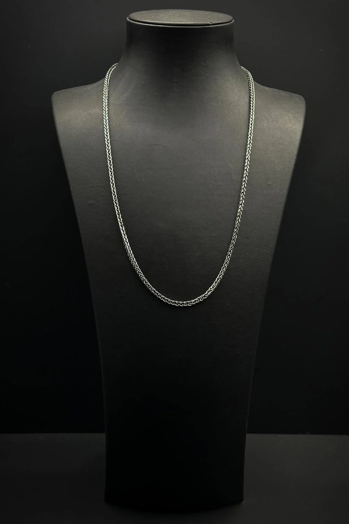 FRNCH 925 Ayar Gümüş İtalyan Model Gümüş Renk Erkek Bileklik/Kolye Set FRJ12459-3459-A