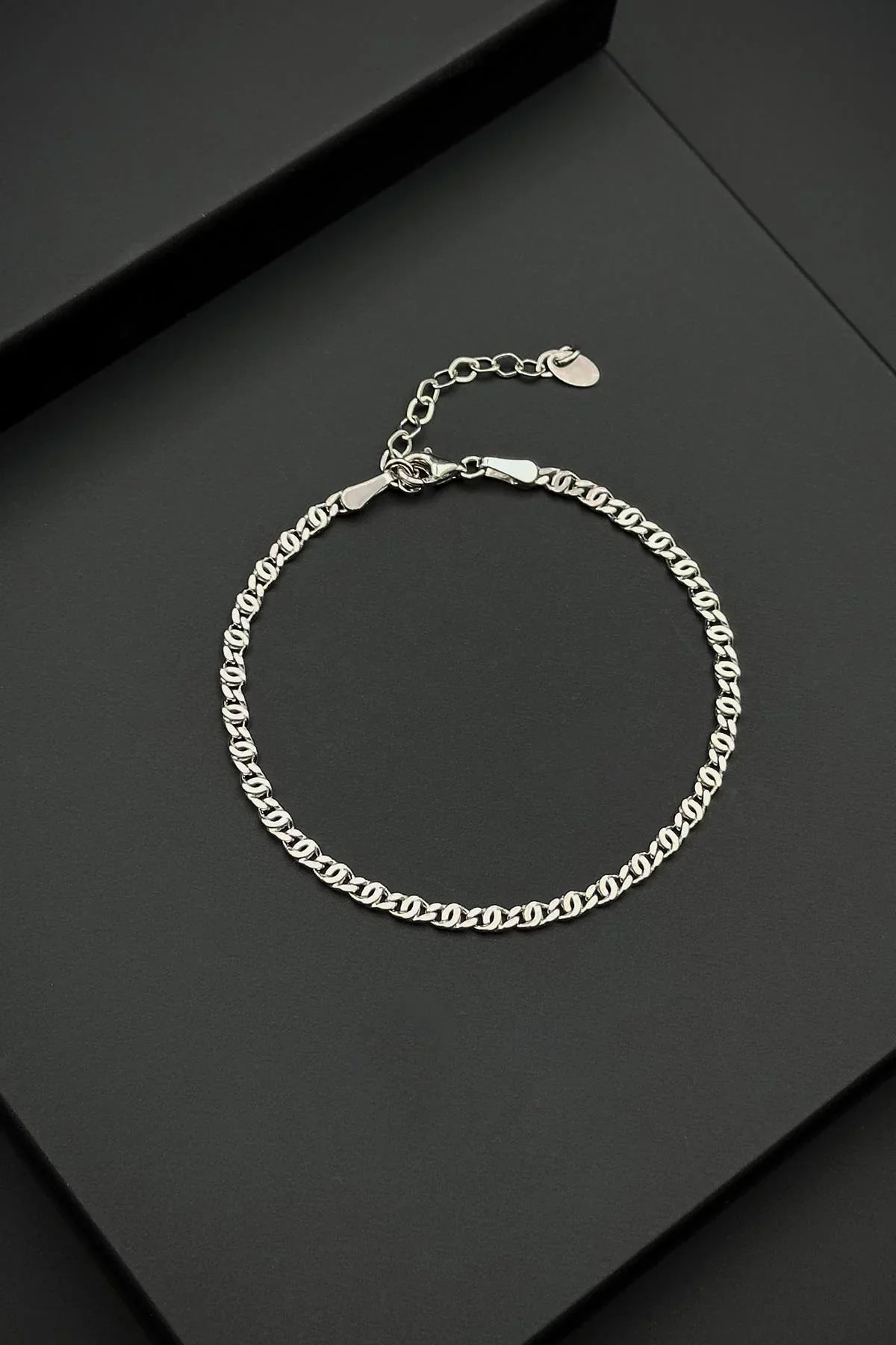 FRNCH 925 Ayar Gümüş İtalyan Model Gümüş Renk Erkek Bileklik/Kolye Set FRJ12516-3516-A