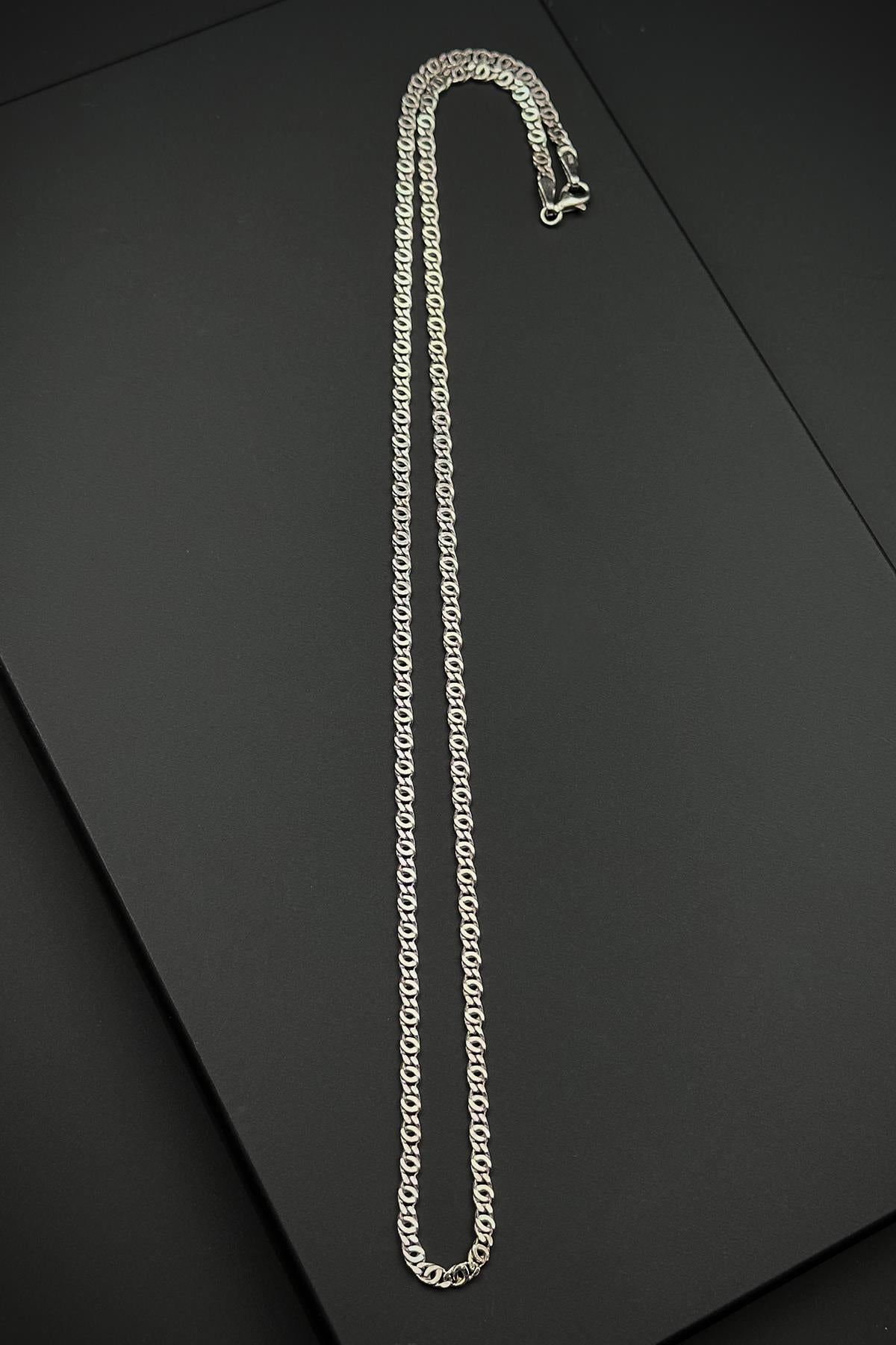 FRNCH 925 Ayar Gümüş İtalyan Model Gümüş Renk Erkek Bileklik/Kolye Set FRJ12516-3516-A