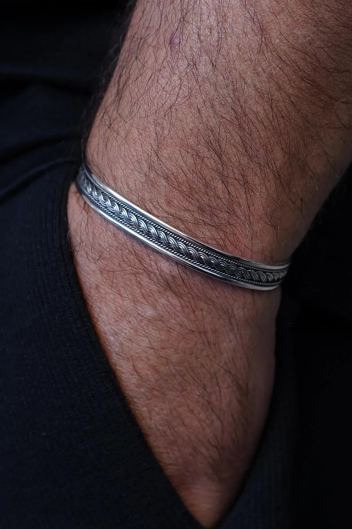 FRNCH 925 Ayar Gümüş İtalyan Model Gümüş Renk Erkek Bileklik/Yüzük Set FRJ12661-3661-A12