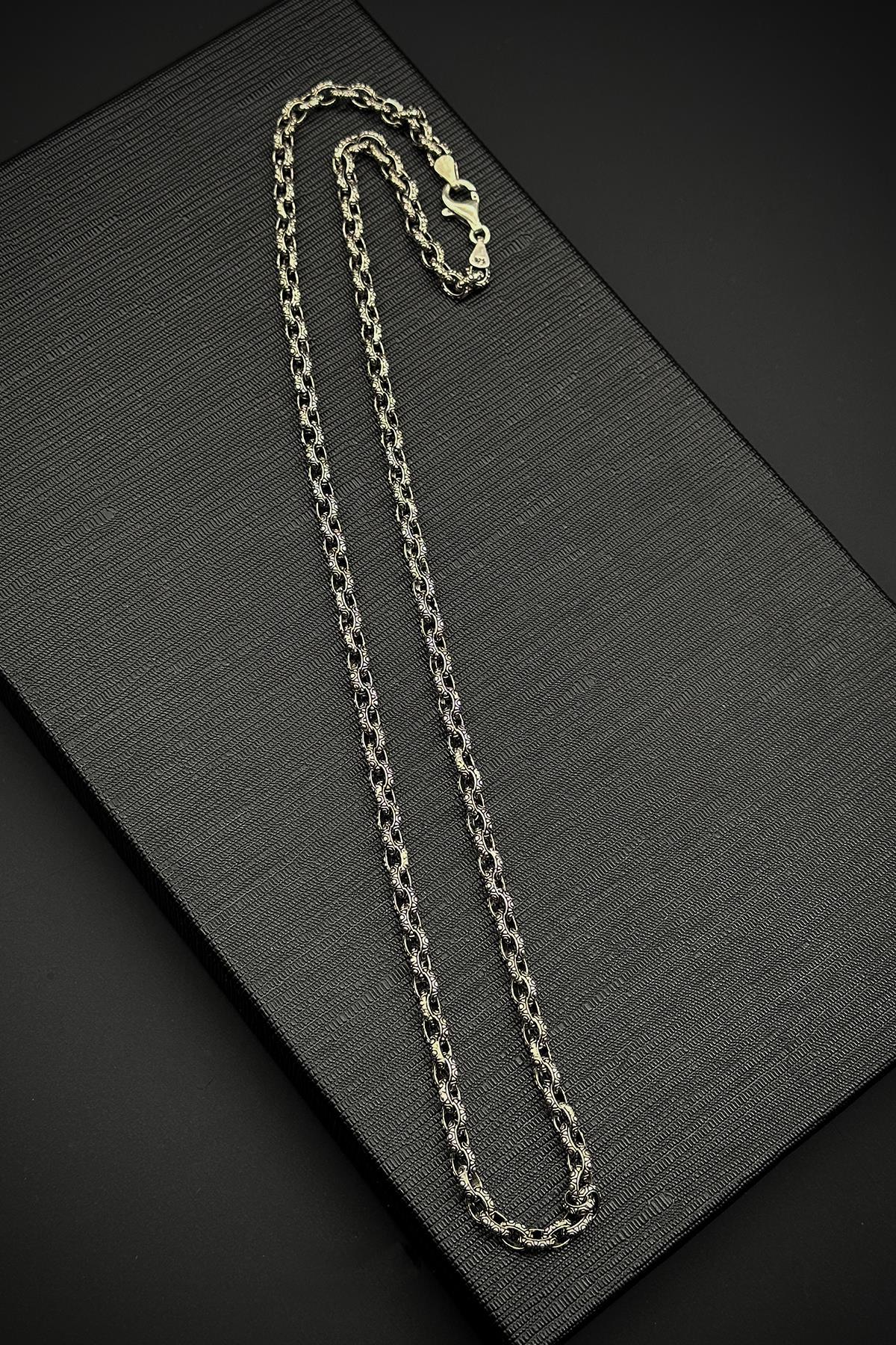 FRNCH 925 Ayar Gümüş İtalyan Model Gümüş Renk Erkek Kolye FRJ30724-824-A