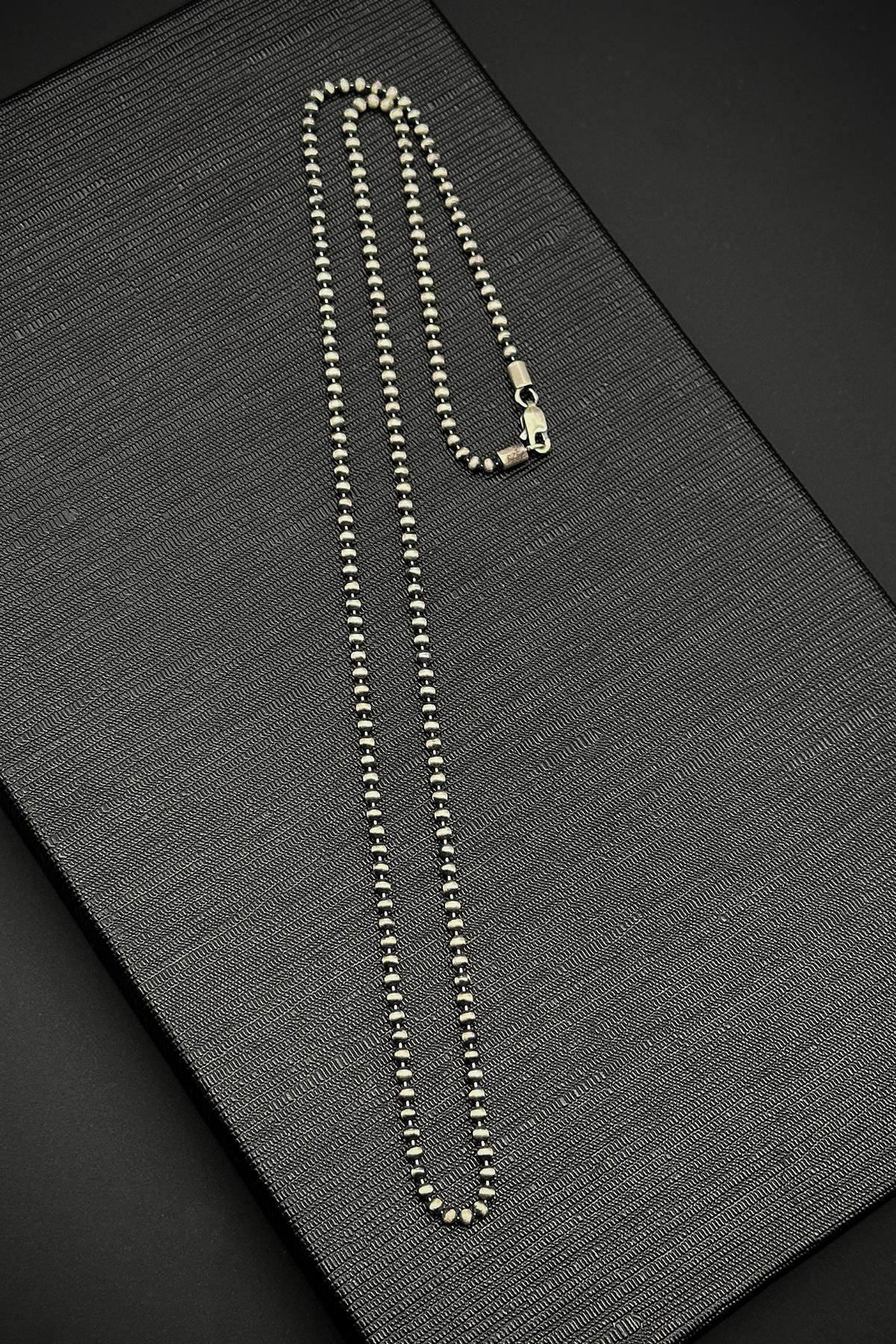 FRNCH 925 Ayar Gümüş İtalyan Model Gümüş Renk Erkek Kolye FRJ30738-838-A