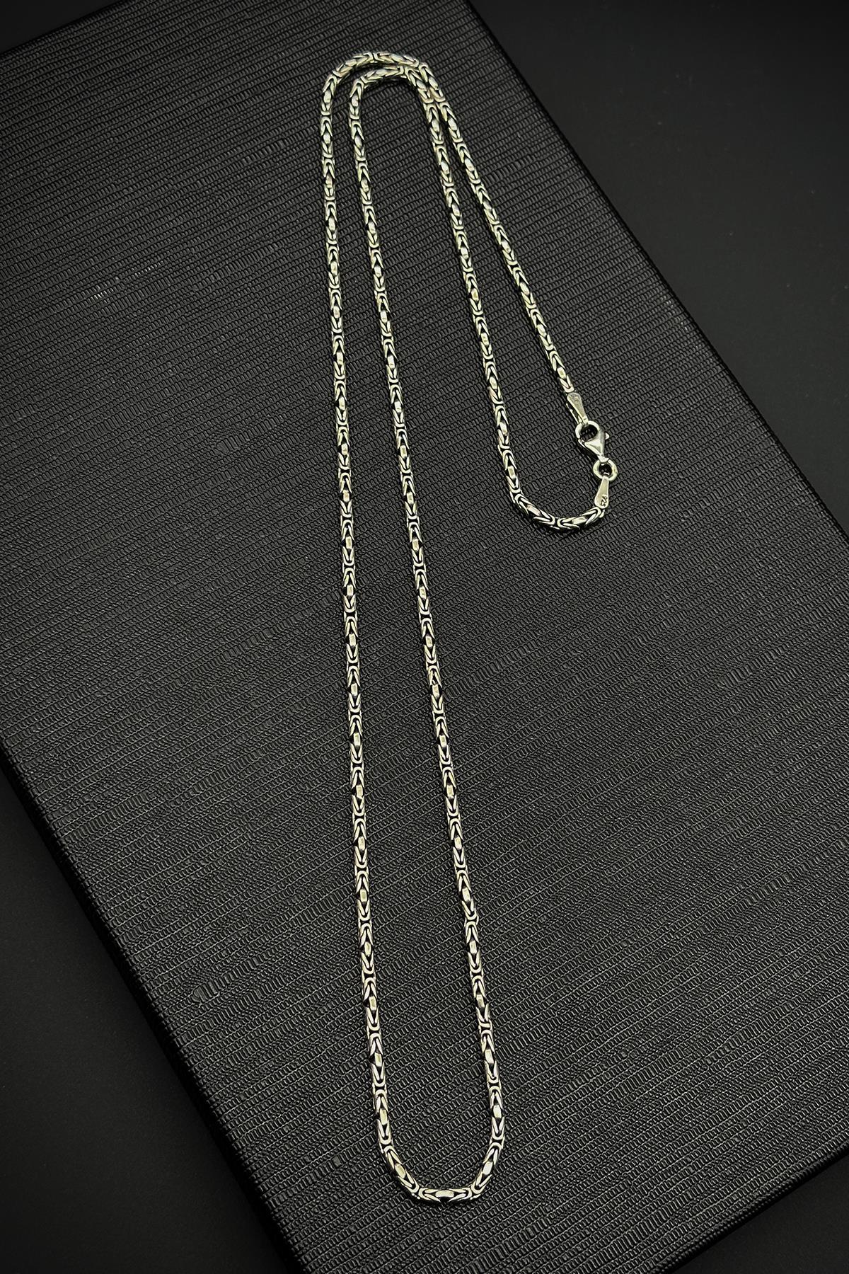 FRNCH 925 Ayar Gümüş İtalyan Model Gümüş Renk Erkek Kolye FRJ30741-841-A