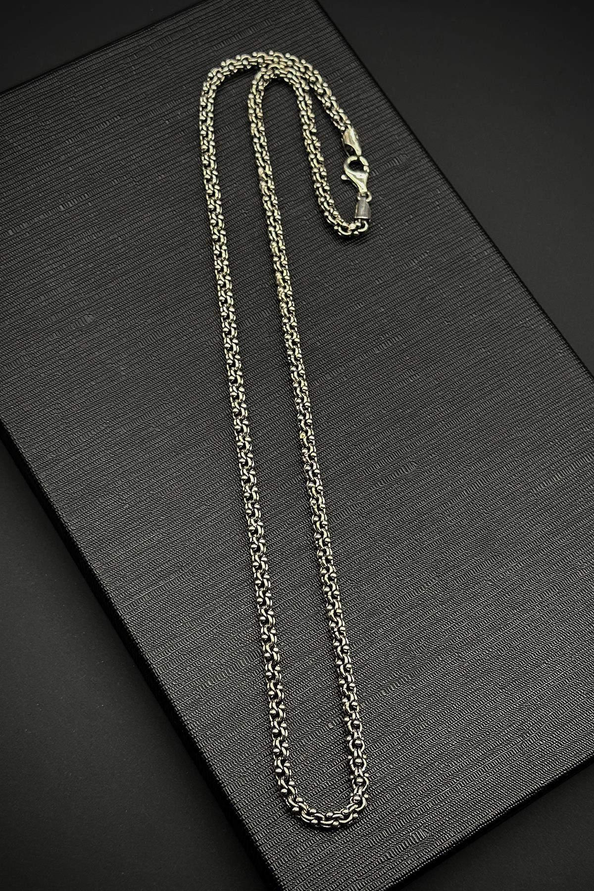 FRNCH 925 Ayar Gümüş İtalyan Model Gümüş Renk Erkek Kolye FRJ30742-842-A