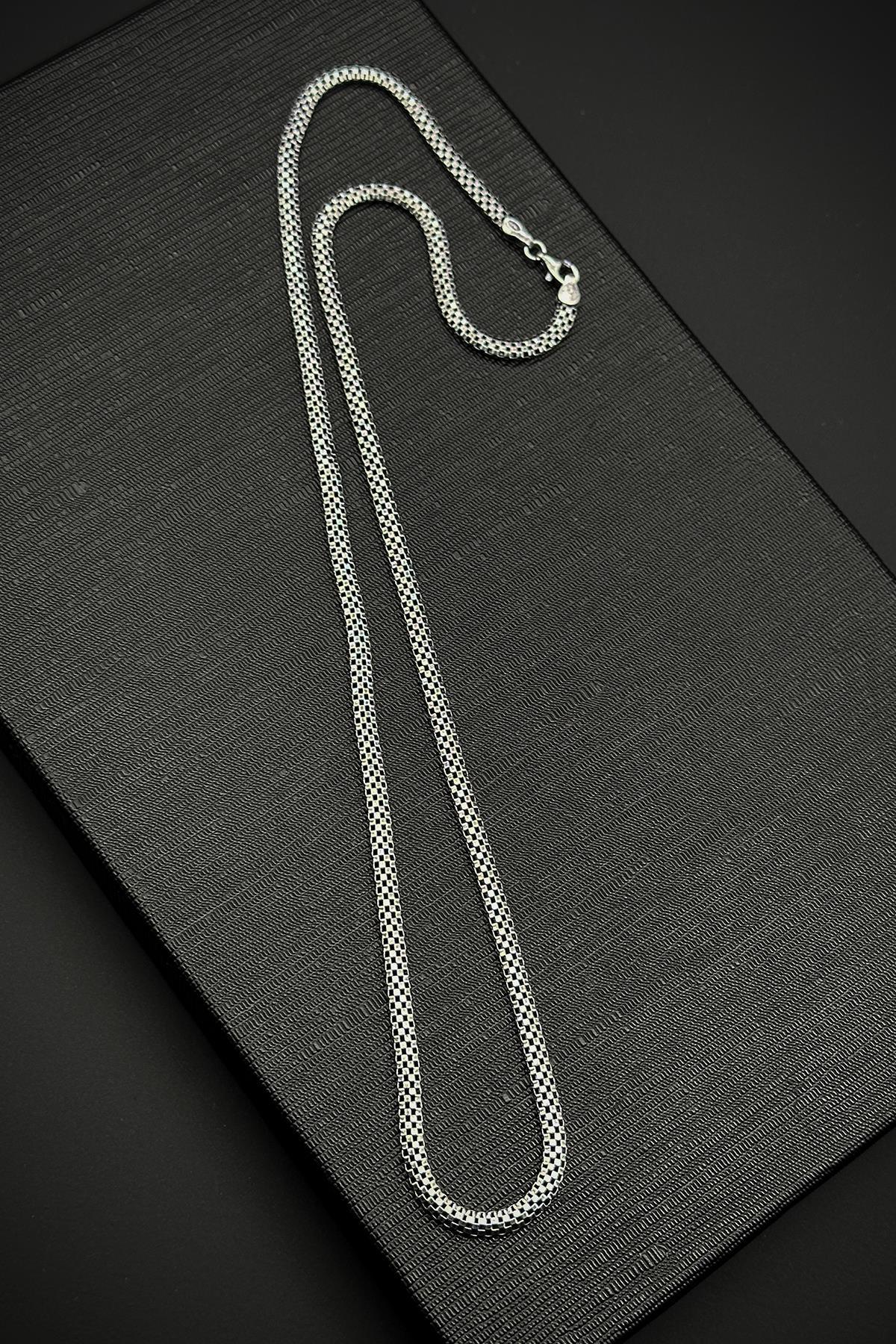 FRNCH 925 Ayar Gümüş İtalyan Model Gümüş Renk Erkek Kolye FRJ30765-865-A