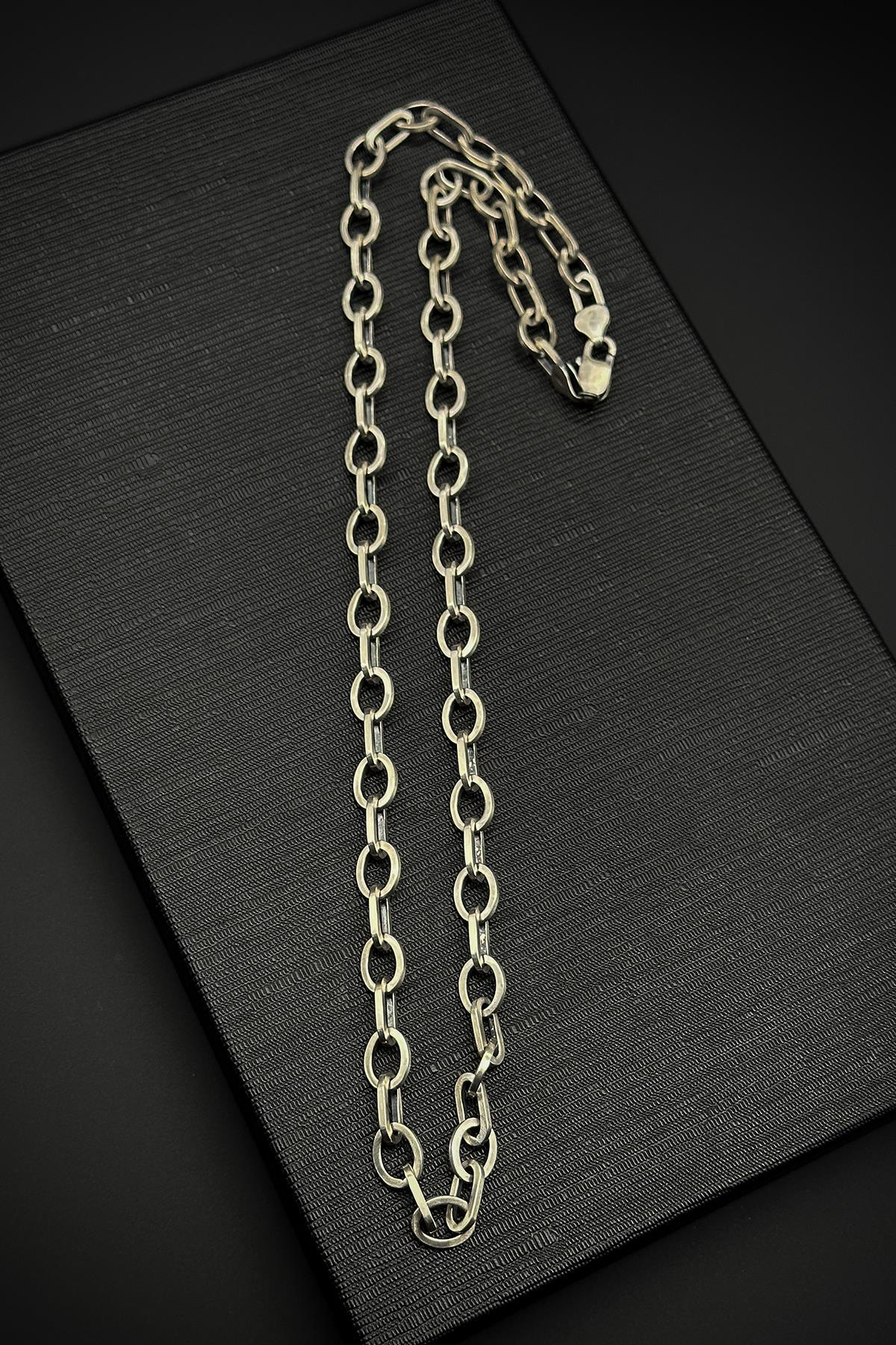 FRNCH 925 Ayar Gümüş İtalyan Model Gümüş Renk Erkek Kolye FRJ30792-892-A