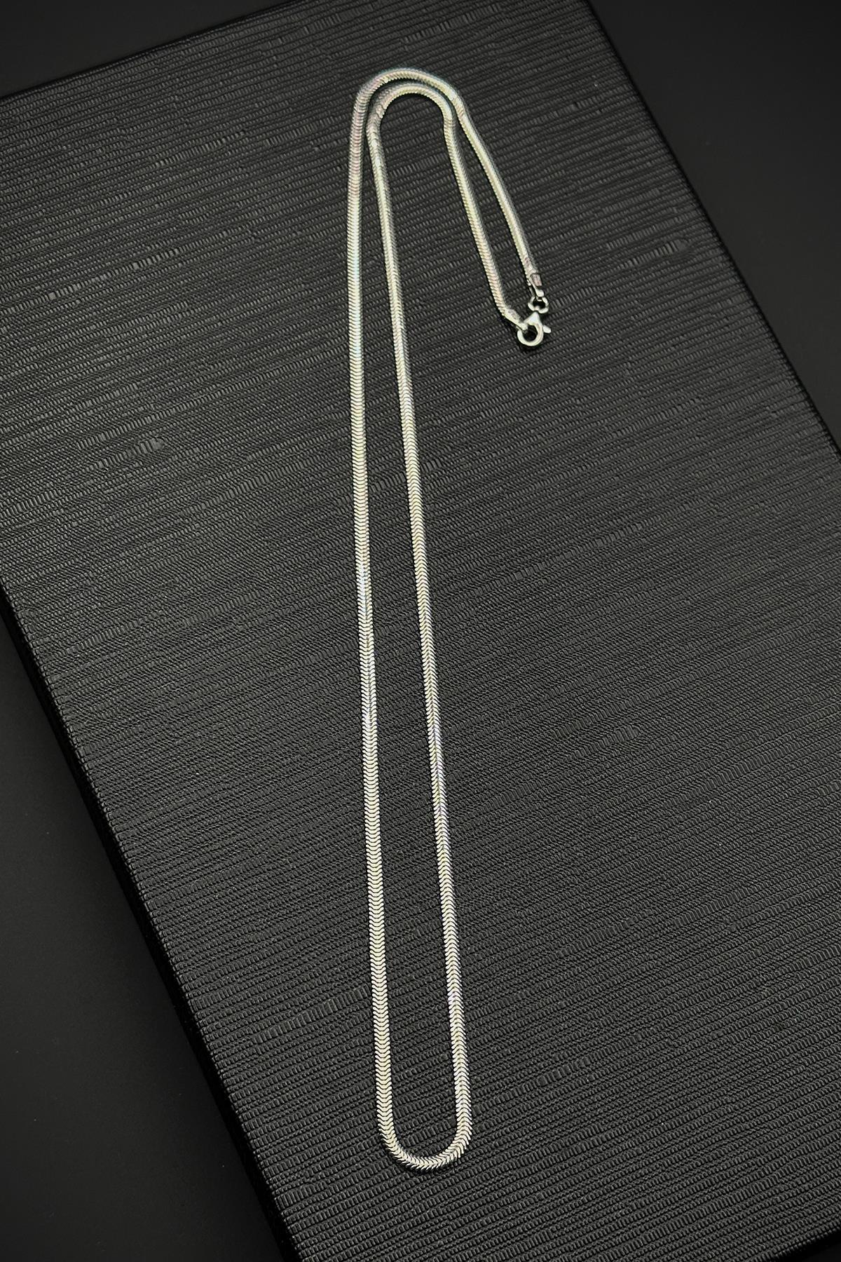 FRNCH 925 Ayar Gümüş İtalyan Model Gümüş Renk Erkek Kolye FRJ30840-940-A