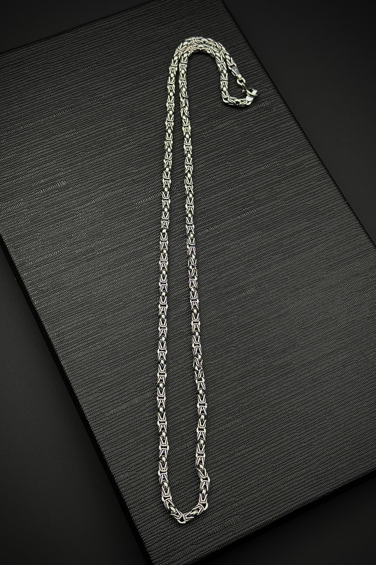 FRNCH 925 Ayar Gümüş İtalyan Model Gümüş Renk Erkek Kolye FRJ30842-942-A