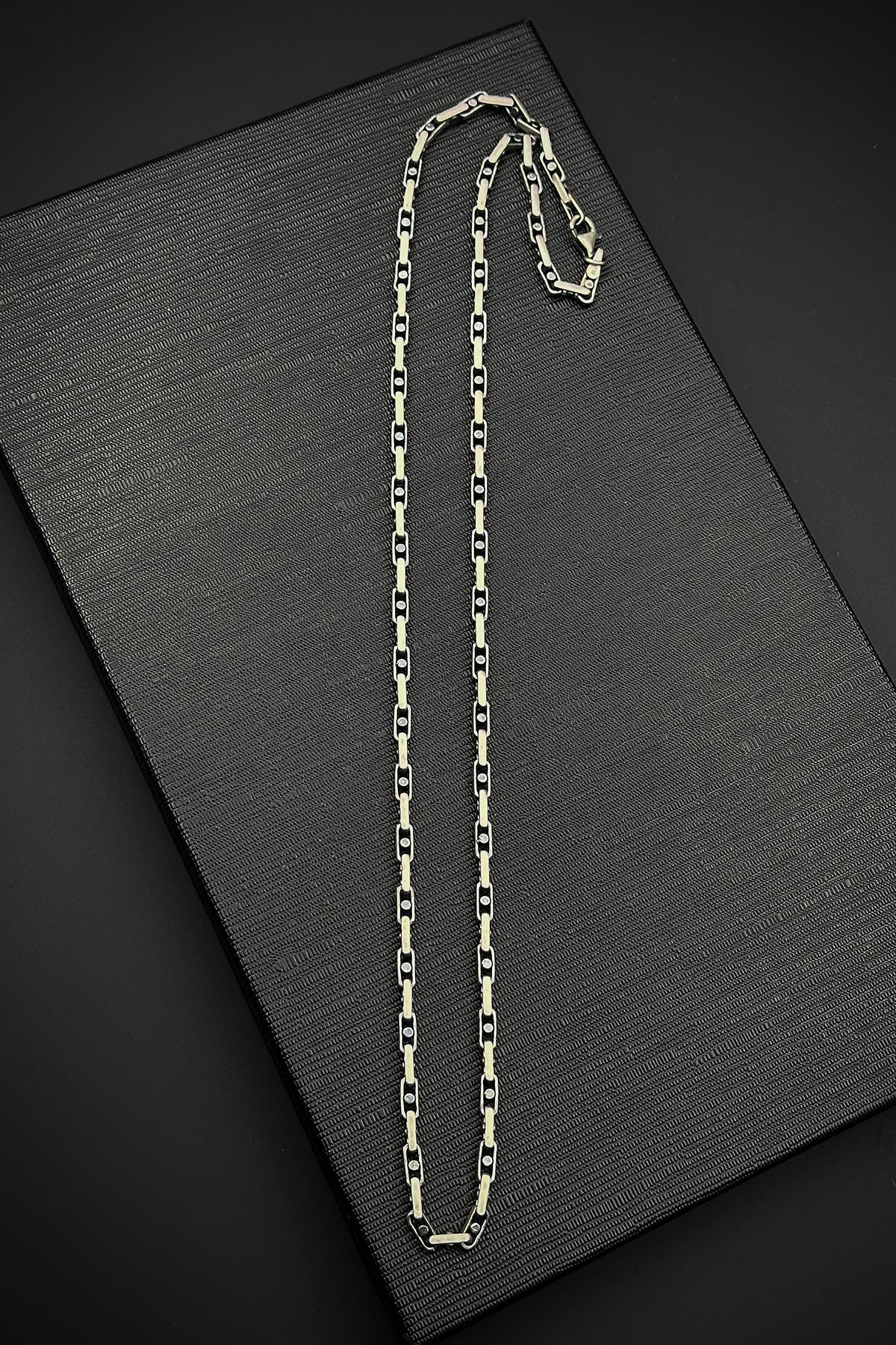 FRNCH 925 Ayar Gümüş İtalyan Model Gümüş Renk Erkek Kolye FRJ30898-998-A