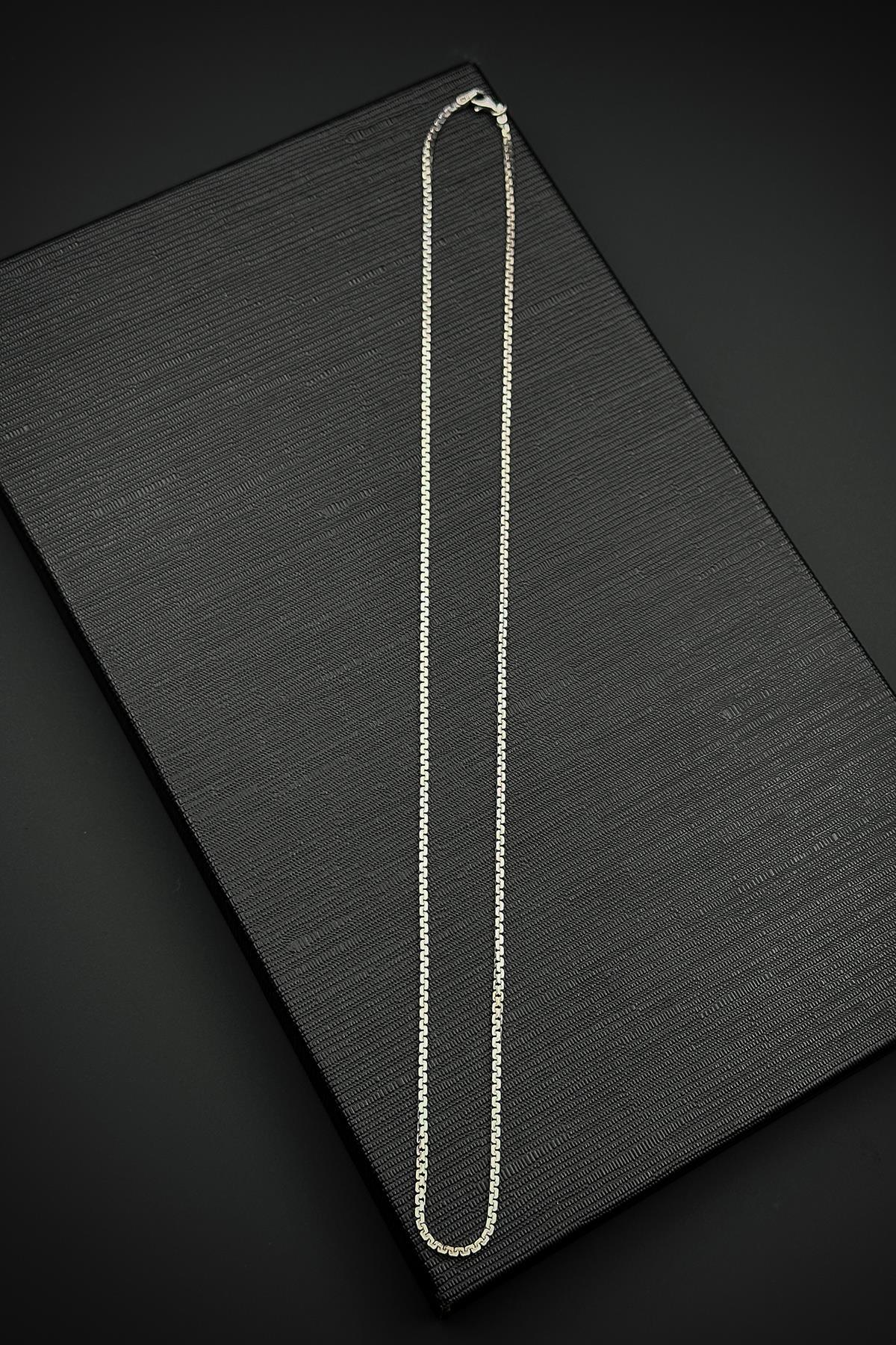 FRNCH 925 Ayar Gümüş İtalyan Model Gümüş Renk Erkek Kolye FRJ30915-1015-A