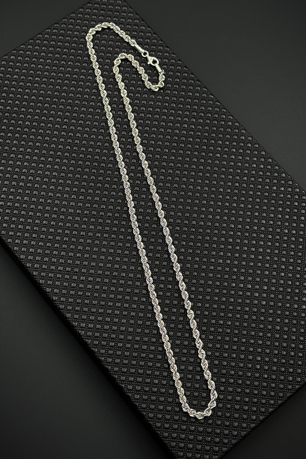 FRNCH 925 Ayar Gümüş italyan Model Gümüş Renk Erkek Kolye FRJ30929-1029-A