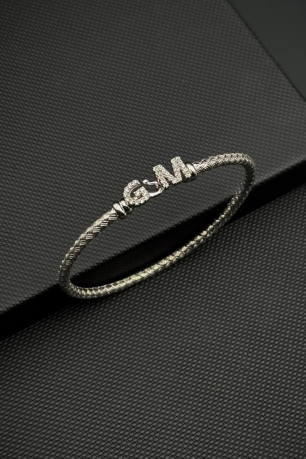 FRNCH 925 Ayar Gümüş İtalyan Model Harfli Gümüş Renk Erkek Bileklik FRJ12811-3811-A