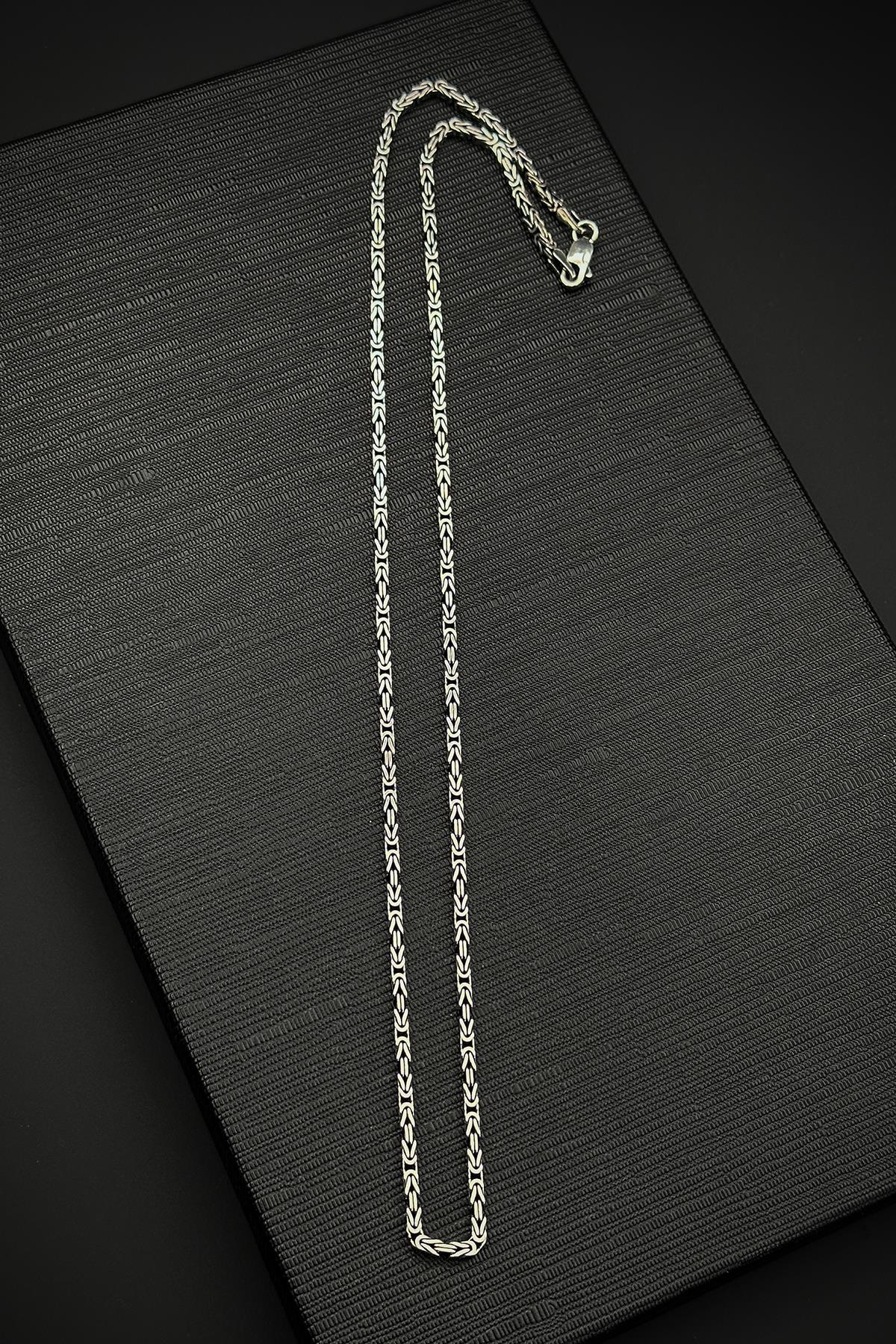 FRNCH 925 Ayar Gümüş İtalyan Model Kral 2 MM Gümüş Renk Kolye FRJ30843-943-A6