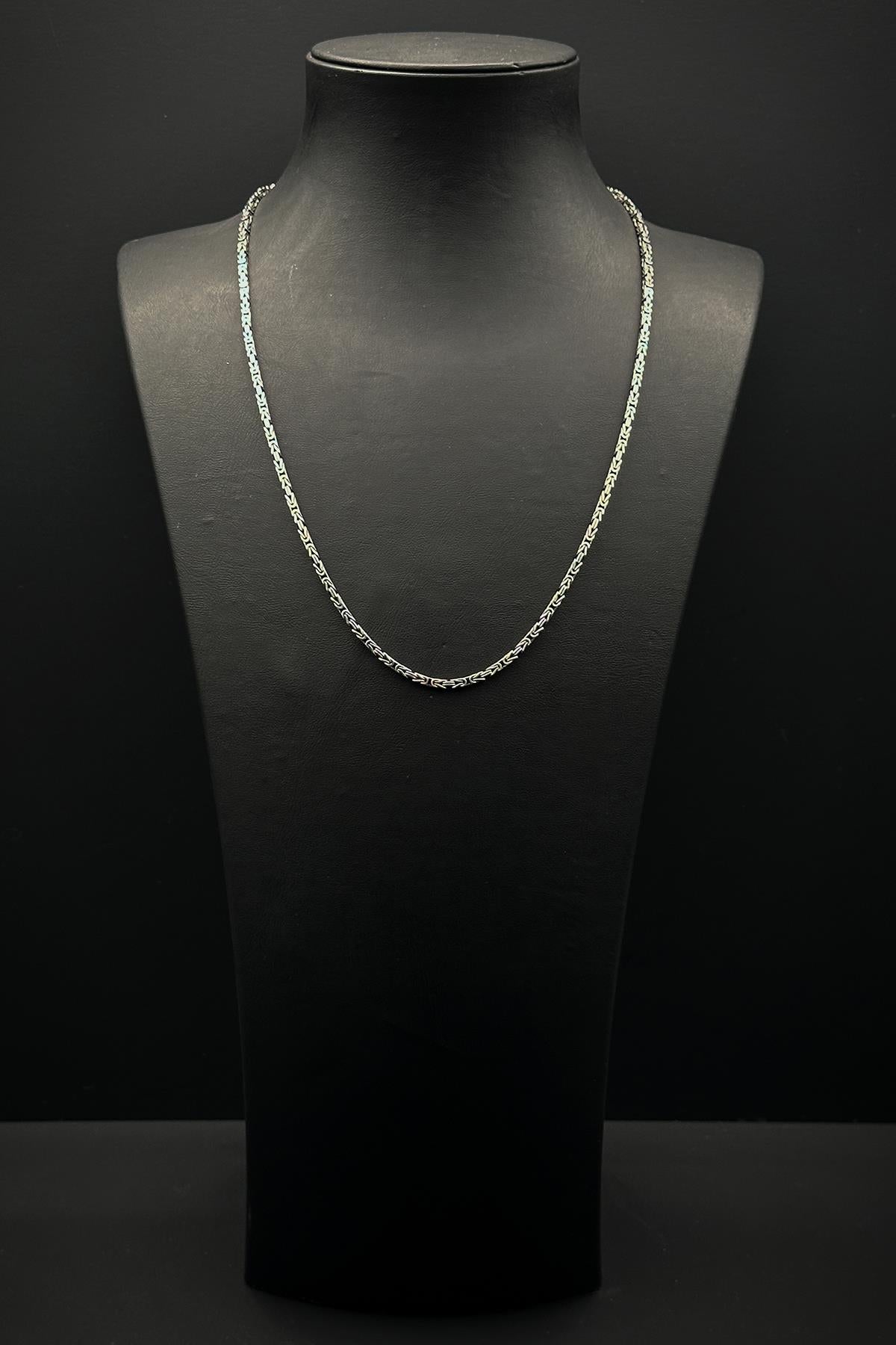 FRNCH 925 Ayar Gümüş İtalyan Model Kral 2 MM Gümüş Renk Kolye FRJ30843-943-A6