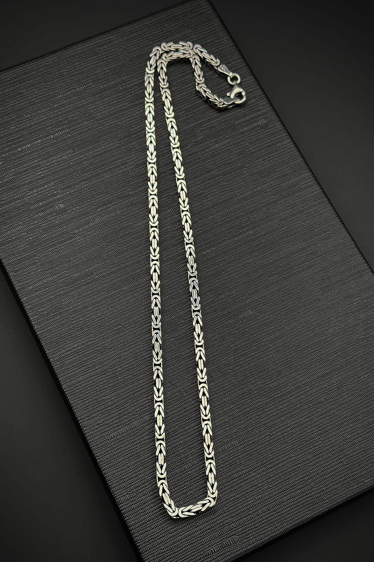 FRNCH 925 Ayar Gümüş İtalyan Model Kral 4 MM Gümüş Renk Kolye FRJ30843-943-A4