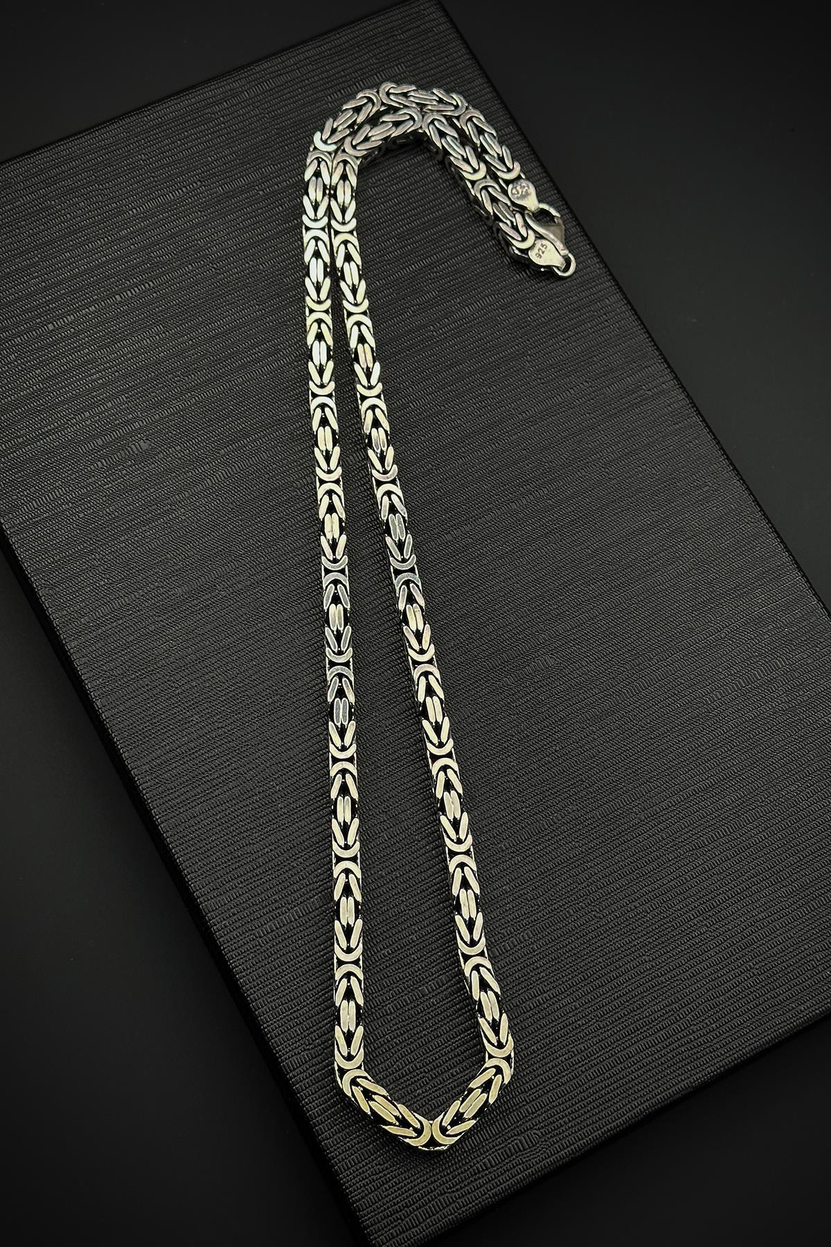 FRNCH 925 Ayar Gümüş İtalyan Model Kral 5.5 MM Gümüş Renk Kolye FRJ30843-943-A2