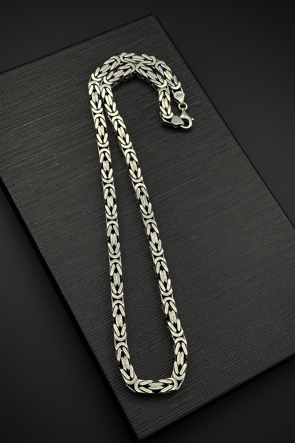 FRNCH 925 Ayar Gümüş İtalyan Model Kral 7 MM Gümüş Renk Kolye FRJ30843-943-A