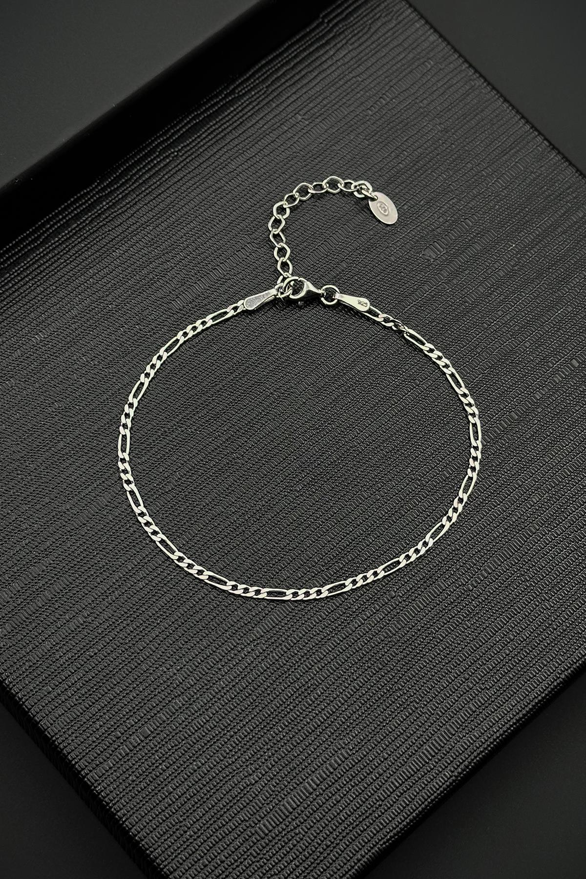 FRNCH 925 Ayar Gümüş İtalyan Model Kral Gümüş Renk Erkek Bileklik FRJ12519-3519-A