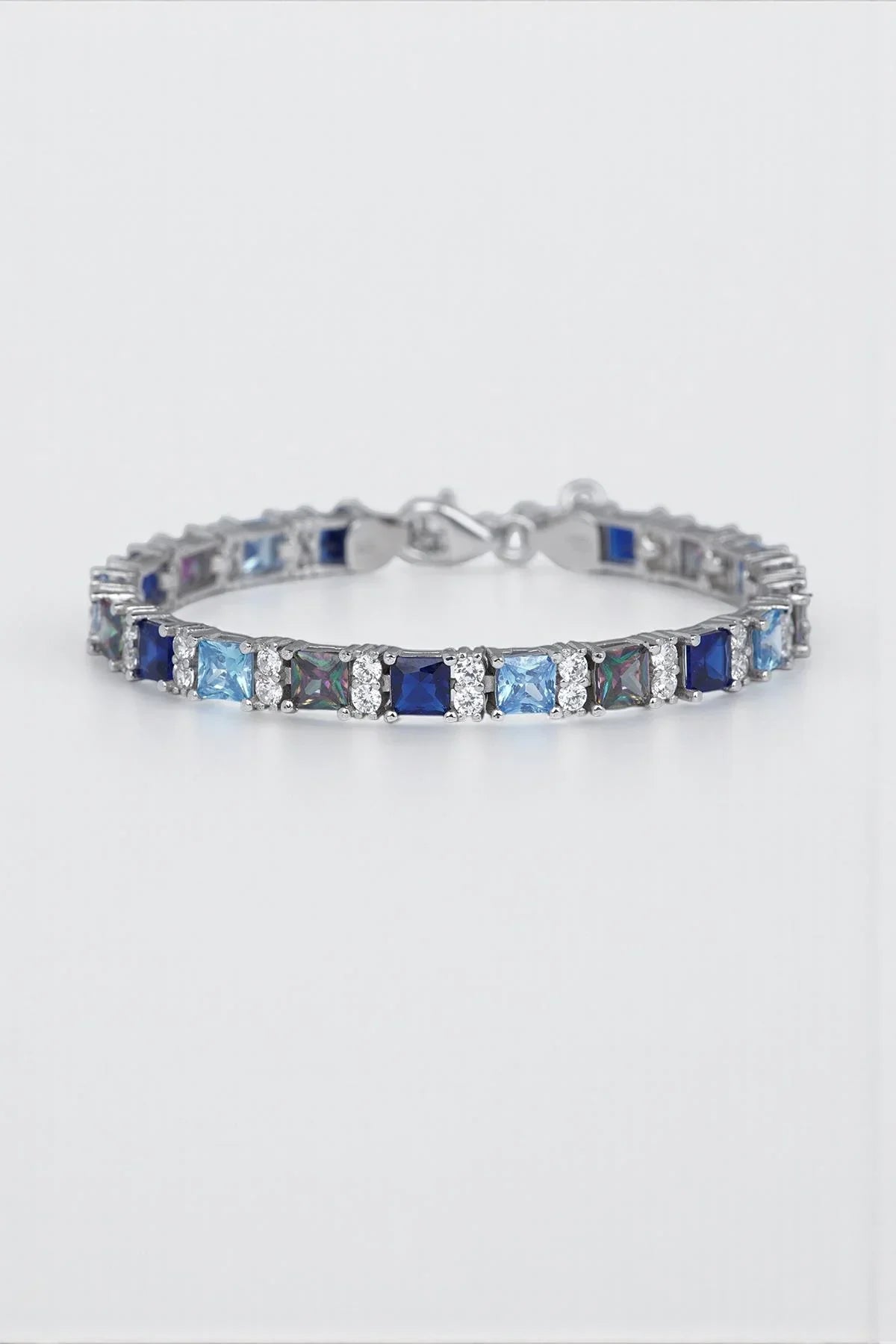 FRNCH 925 Ayar Gümüş İtalyan Model Zirkon Taşlı Gümüş Renk Erkek Bileklik FRJ12317-3317-CK