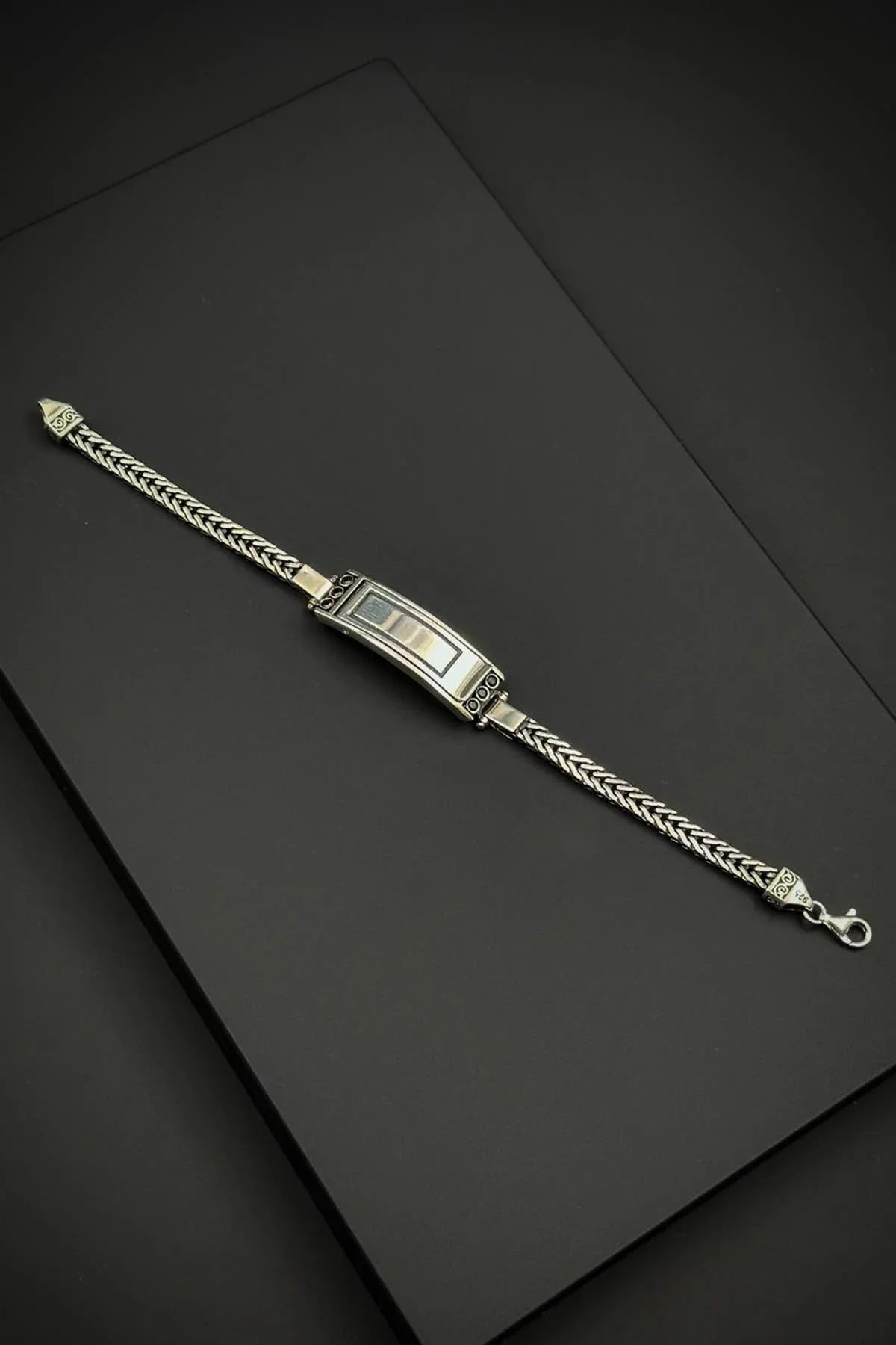 FRNCH 925 Ayar Gümüş Kılıç Figürlü Gümüş Renk Erkek Bileklik FRJ12733-3733-A