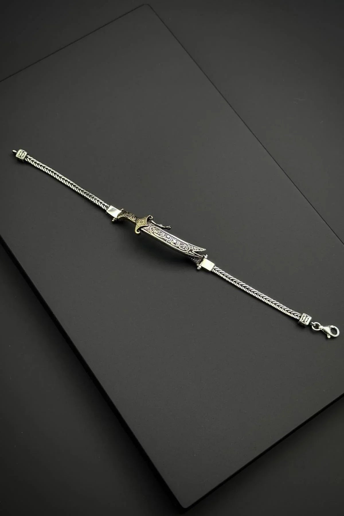 FRNCH 925 Ayar Gümüş Kılıç Figürlü Gümüş Renk Erkek Bileklik FRJ12735-3735-A