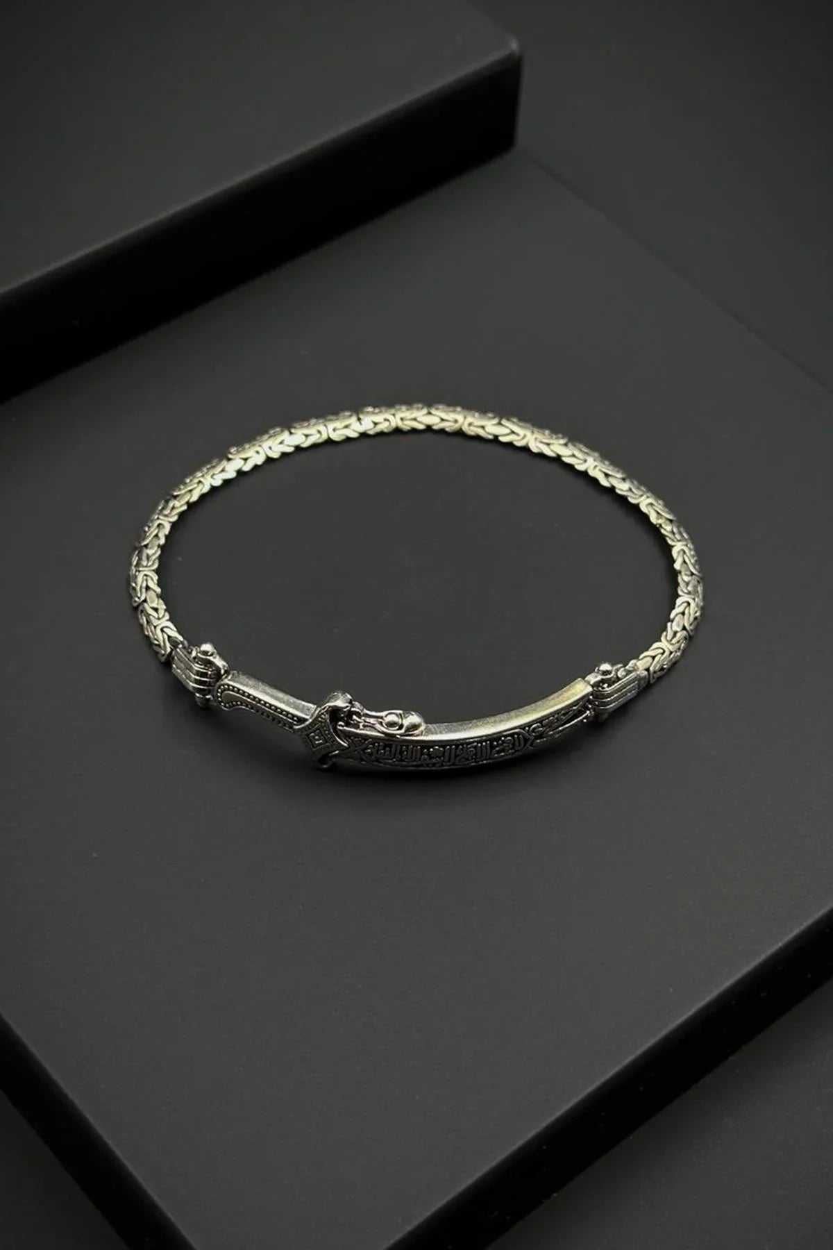 FRNCH 925 Ayar Gümüş Kılıç Figürlü Gümüş Renk Erkek Bileklik FRJ12736-3736-A