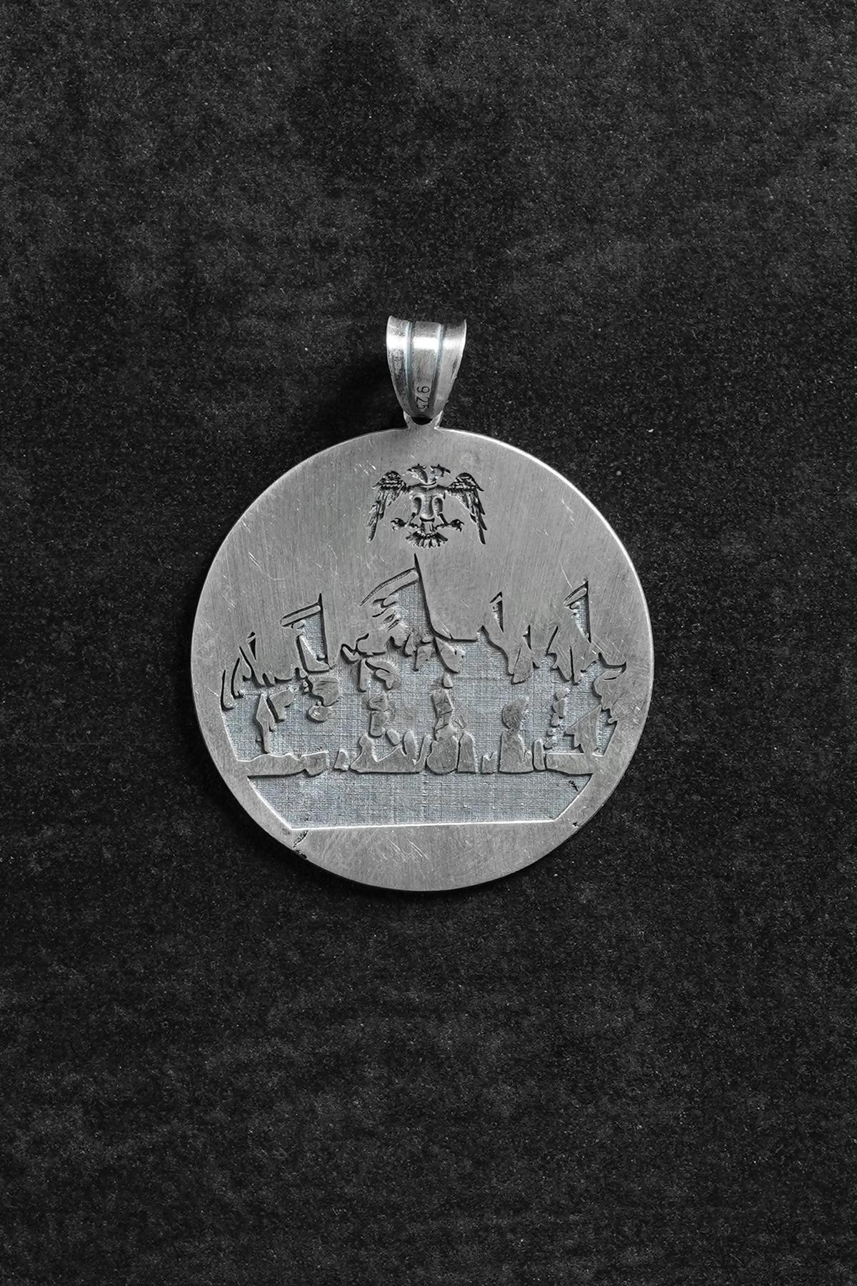 FRNCH 925 Ayar Gümüş Osmanlı Armalı İstanbul Silüeti Figürlü Gümüş Renk Erkek Kolye Ucu FRKU-1133