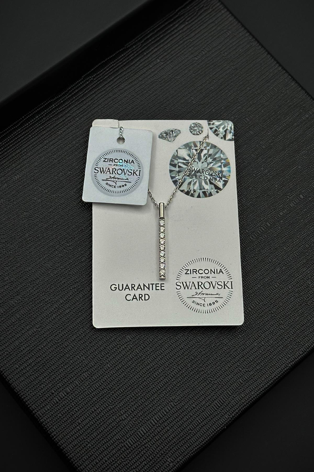 FRNCH 925 Ayar Gümüş Swarovski Taşlı Gümüş Renk Kadın Kolye FRJ30894-994-A